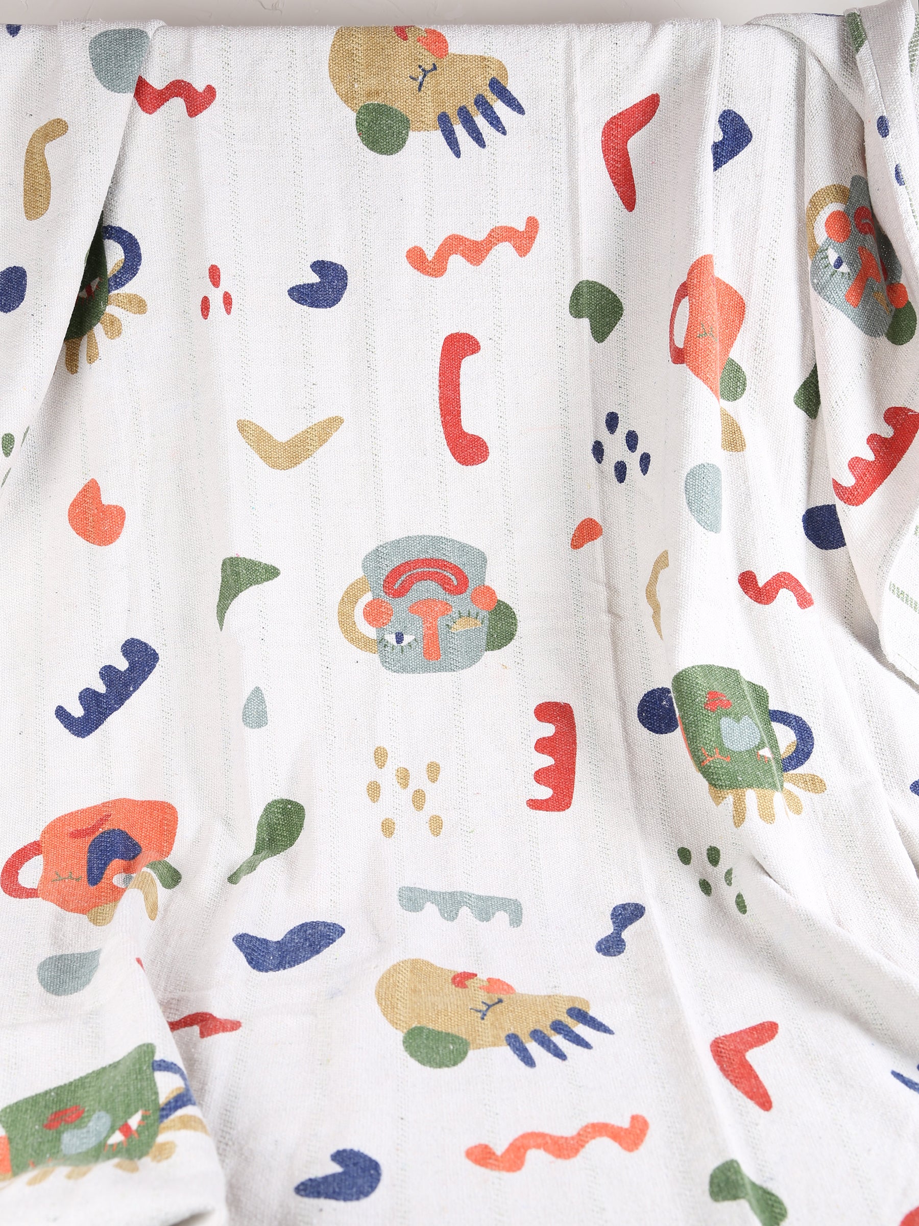 Sylvie Throw - Recycled Cotton - Soft Motifs