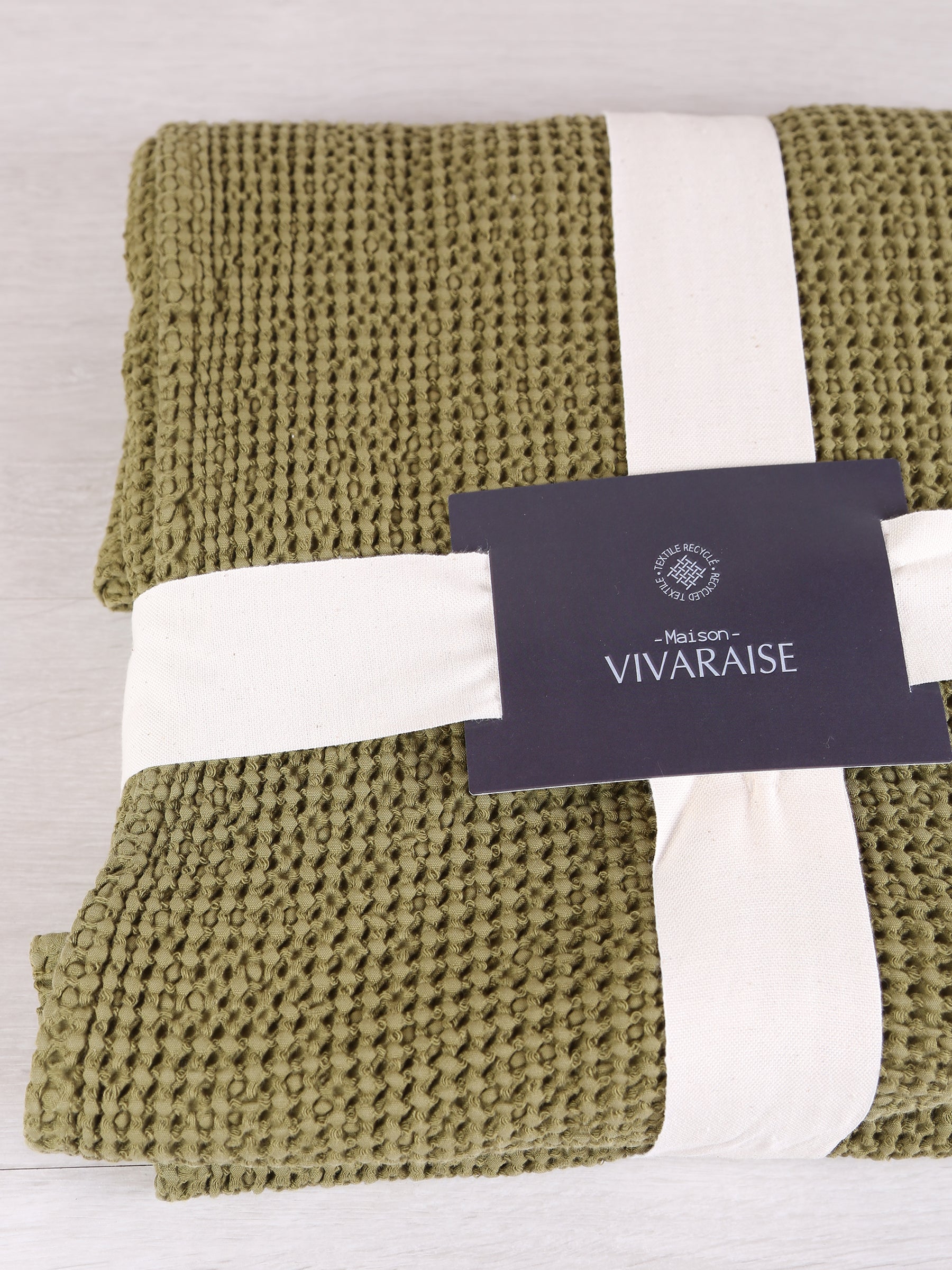 Maia Recycled Honeycomb Bedspread Throw - Cedre - 4 Sizes Available