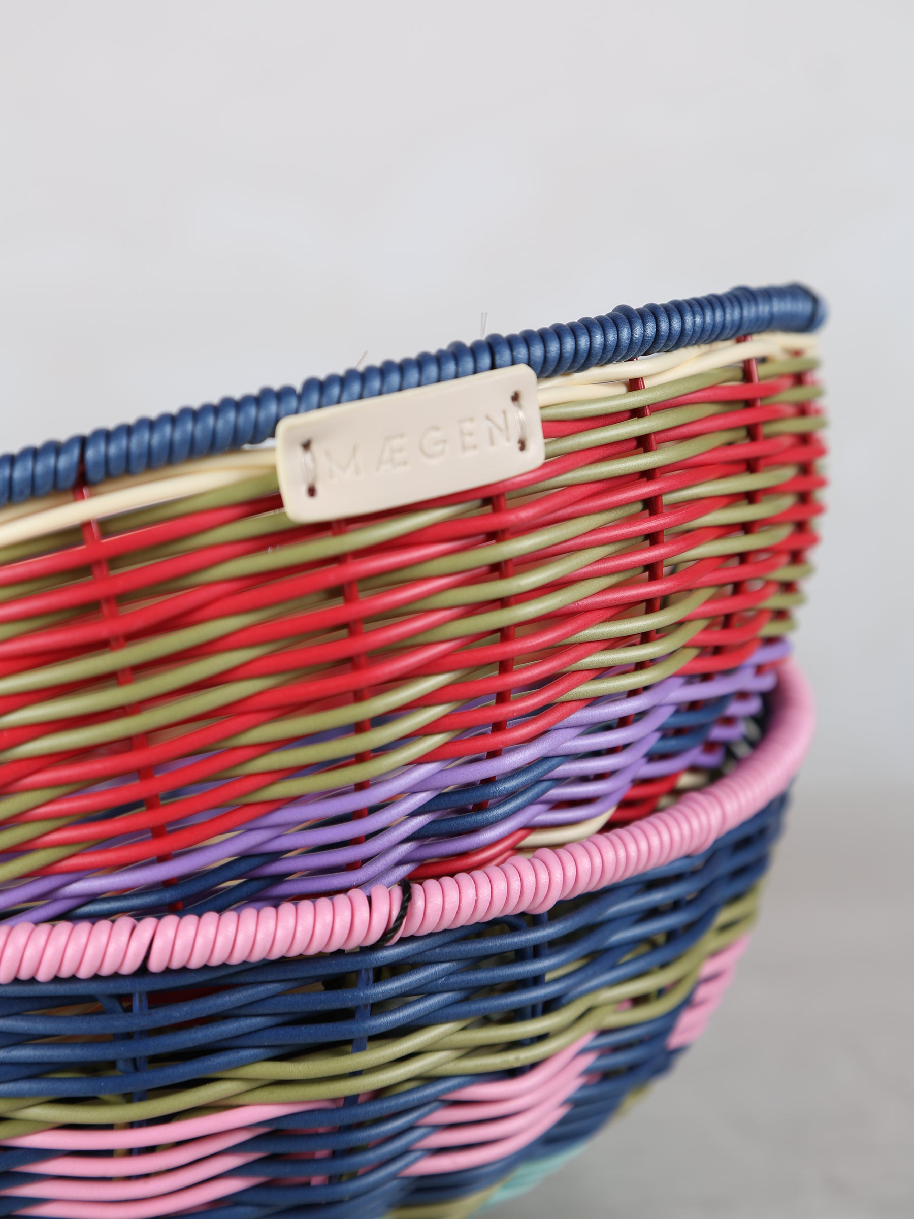 Woven Serving Bowl - Red, Olive