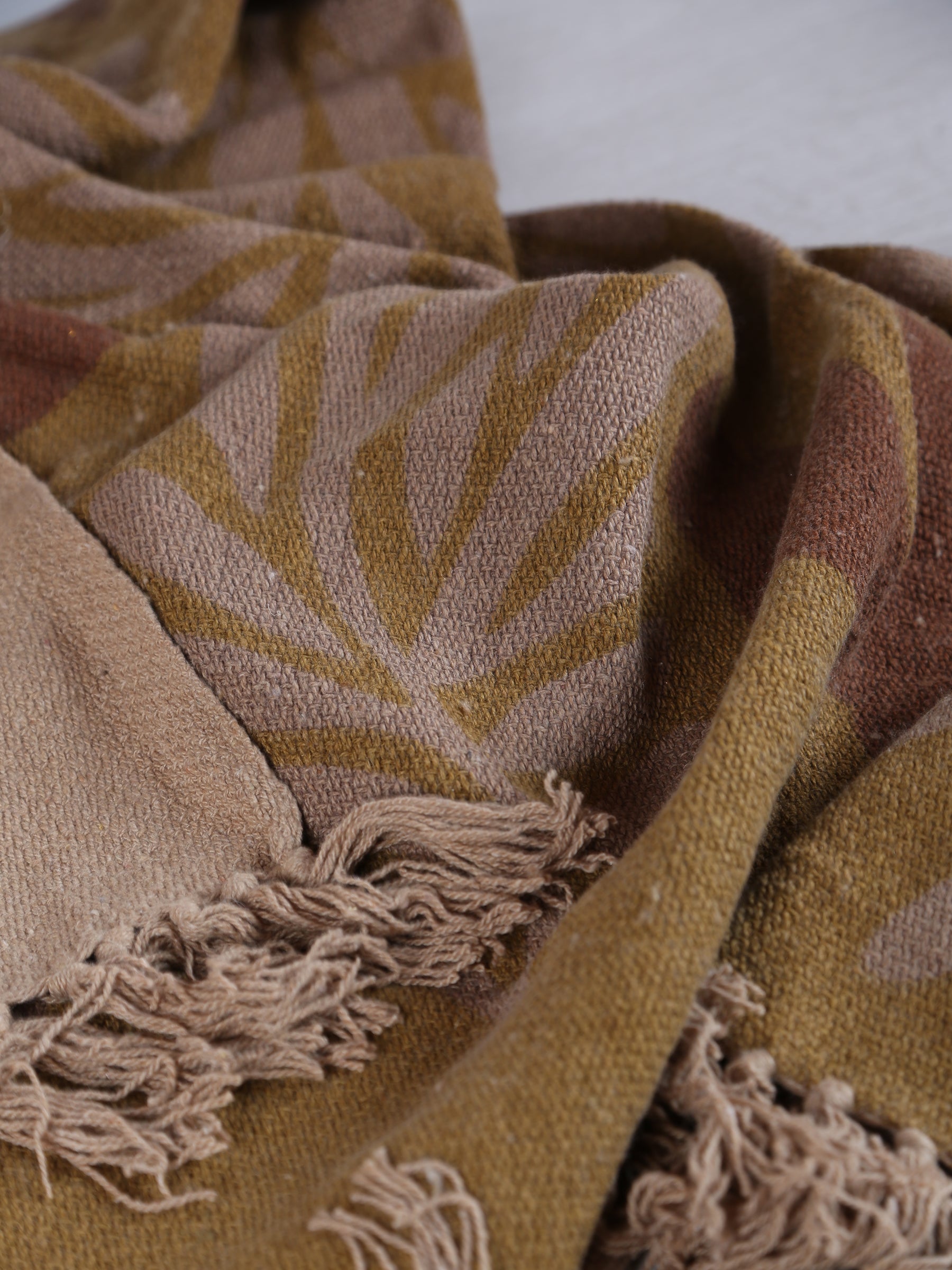 Lark Throw - Recycled Cotton - Rich Ochre