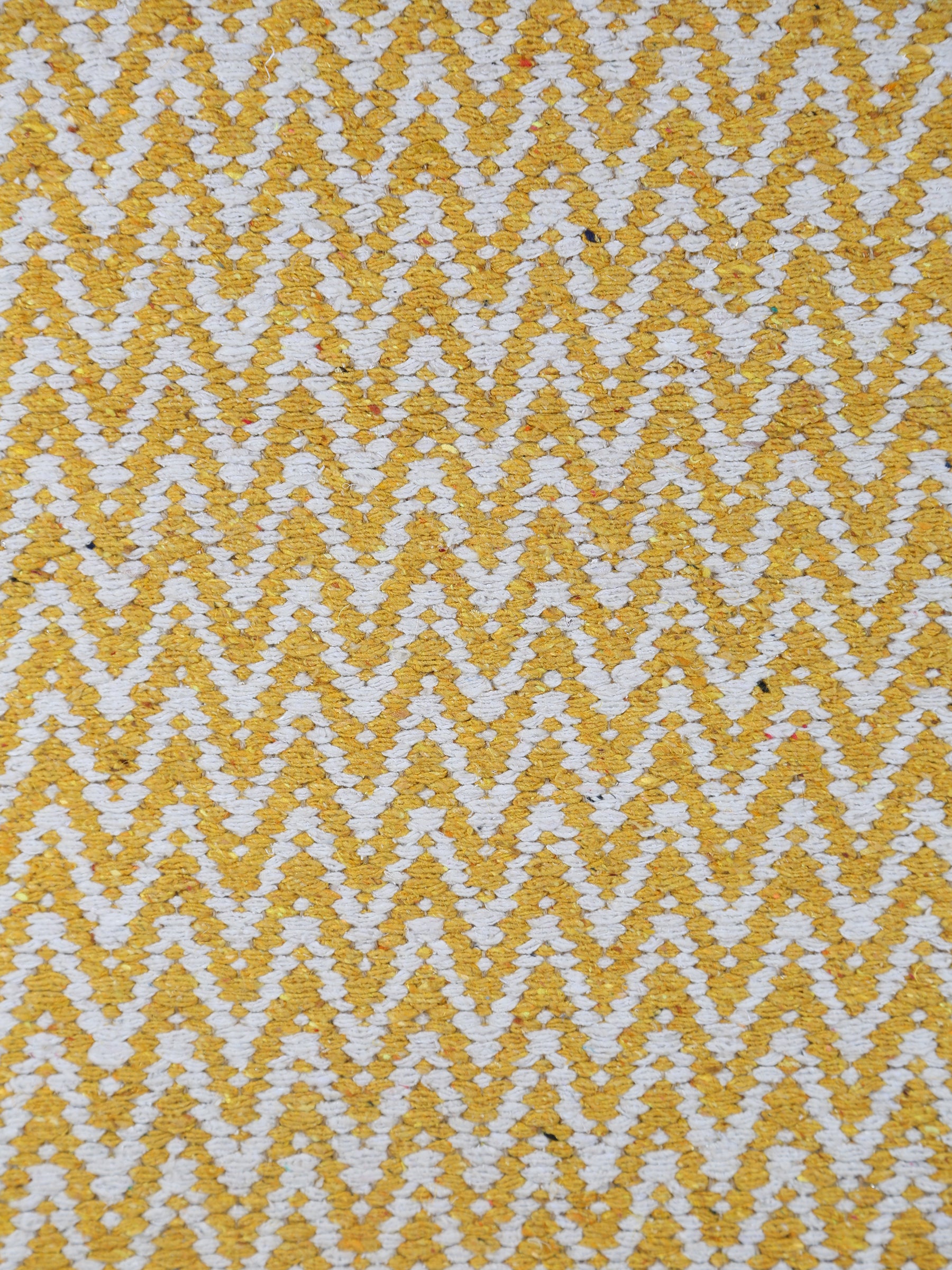 Small Indra Recycled Cotton, Jute Rug - Golden Yellow - Colour Options Available