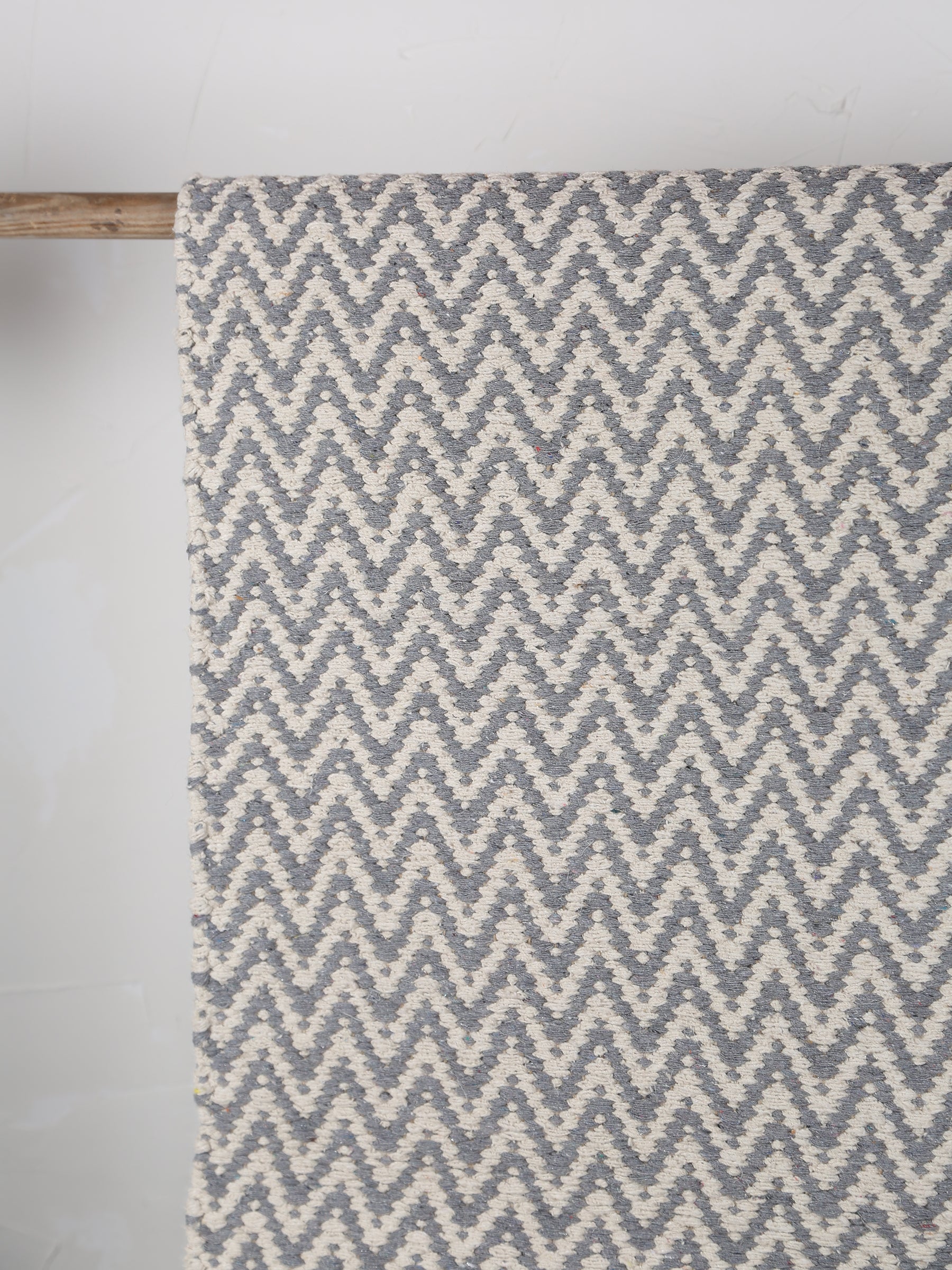 Small Indra Recycled Cotton, Jute Rug - Grey - Colour Options Available