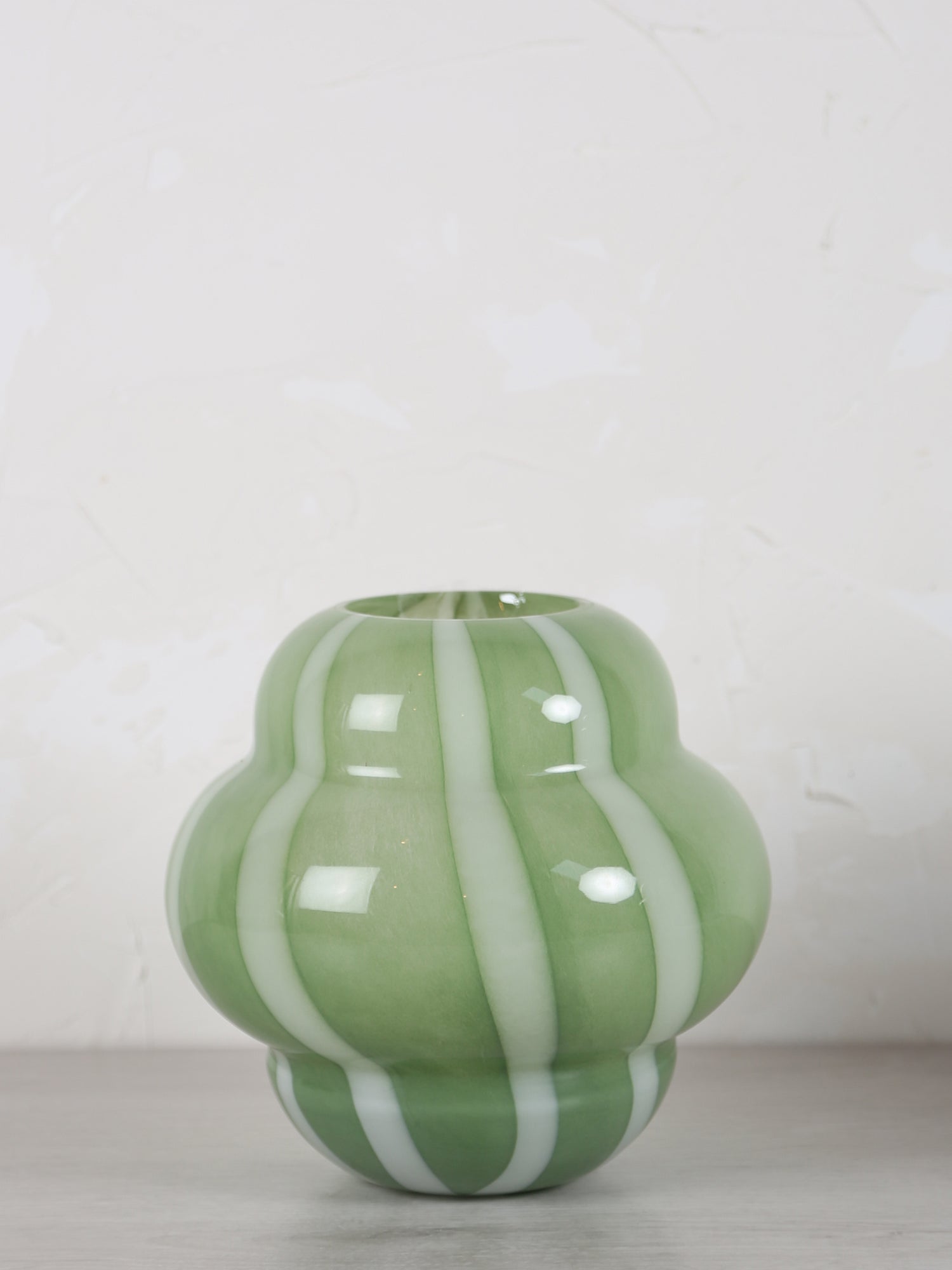 Ylien Green & White Glass Vase - 2 Sizes Available