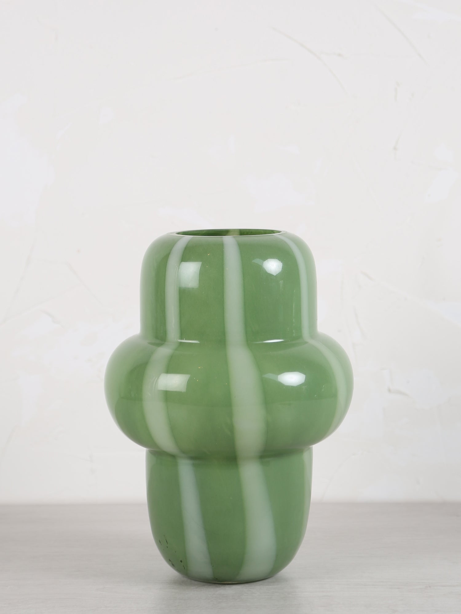 Ylien Green & White Glass Vase - 2 Sizes Available