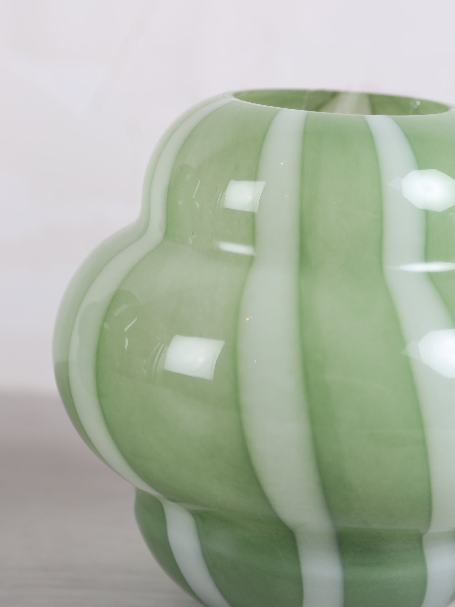 Ylien Green & White Glass Vase - 2 Sizes Available