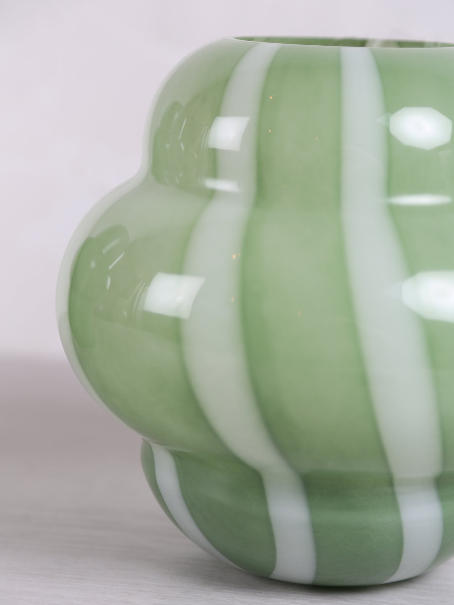 Ylien Green & White Glass Vase - 2 Sizes Available