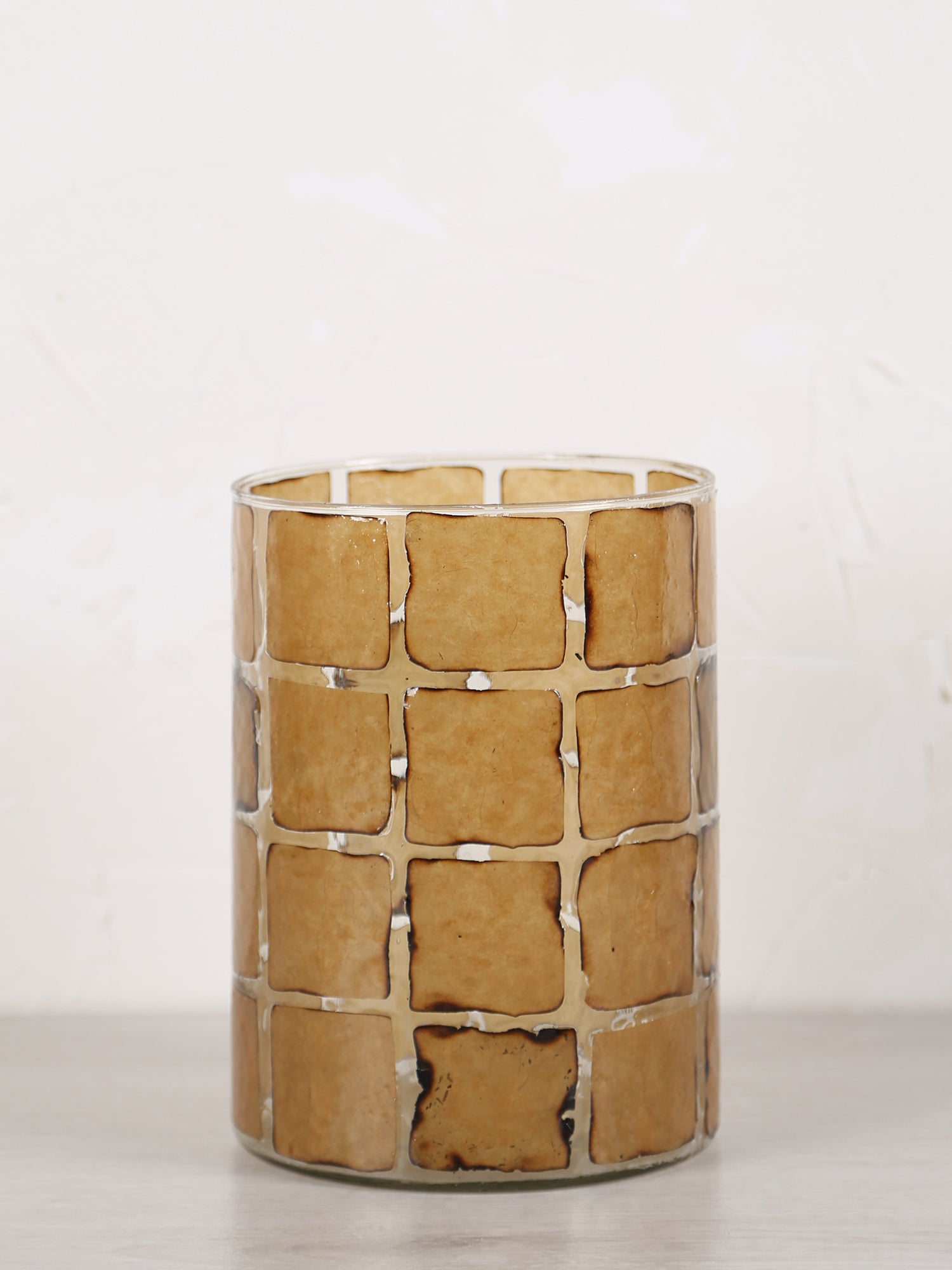 Dronero Glass Tealight -  Brown, Auburn