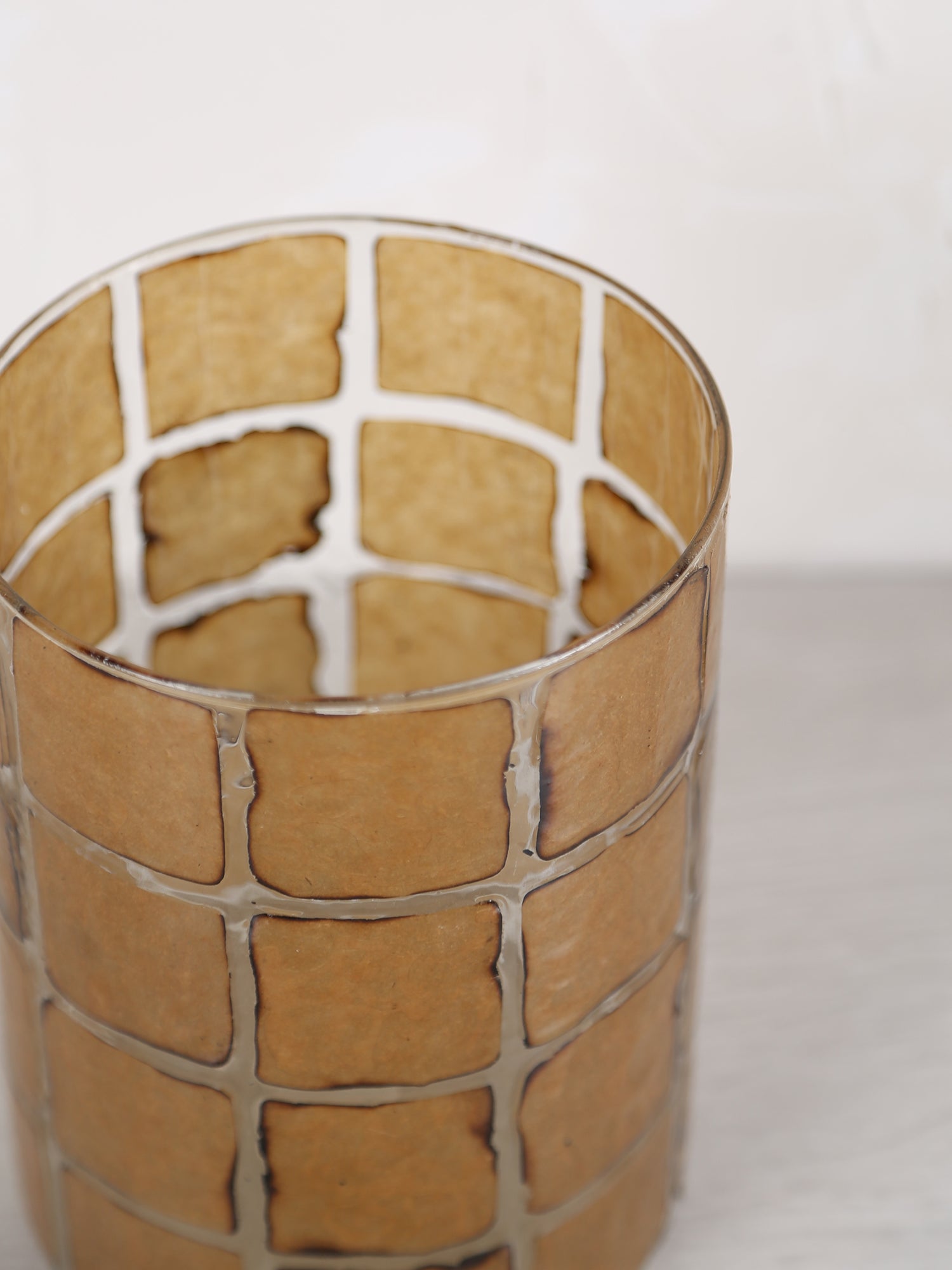 Dronero Glass Tealight -  Brown, Auburn