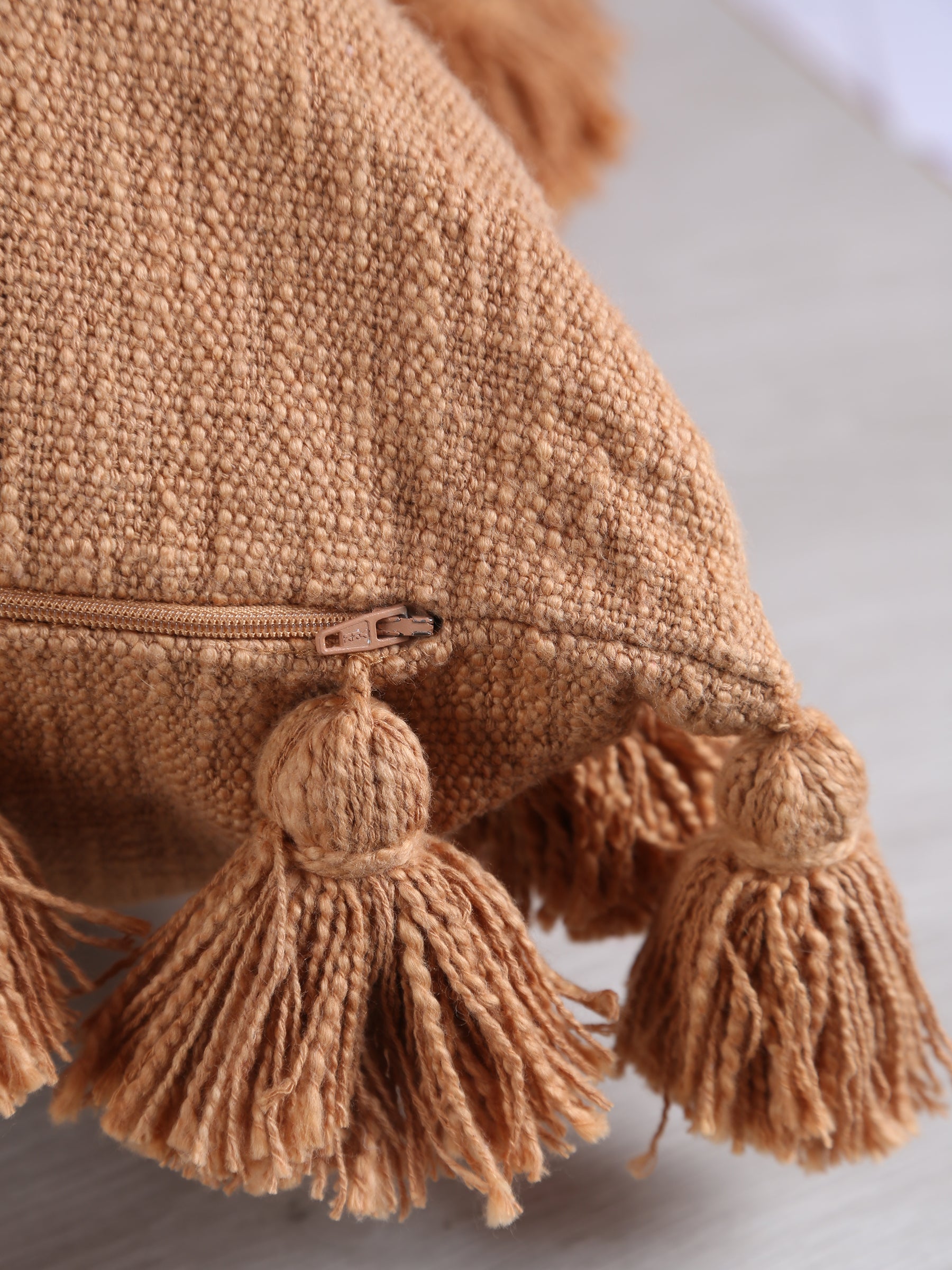 Brown Sugar Cushion With Tassels