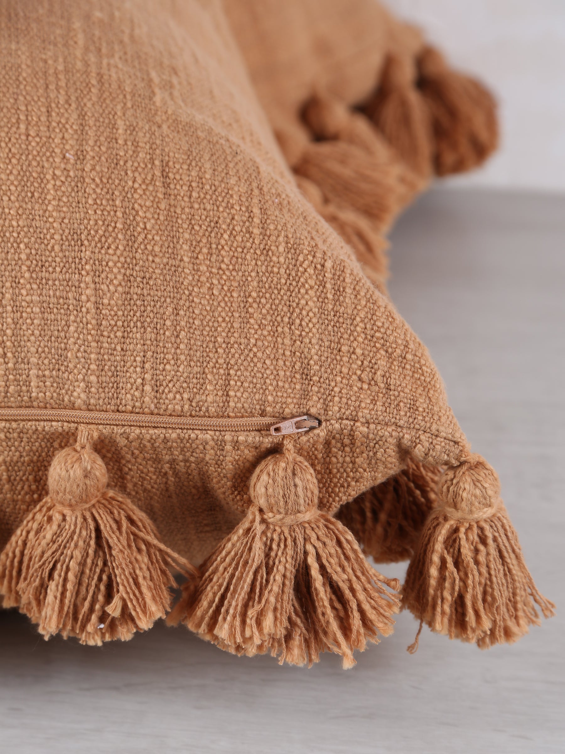 Brown Sugar Cushion With Tassels