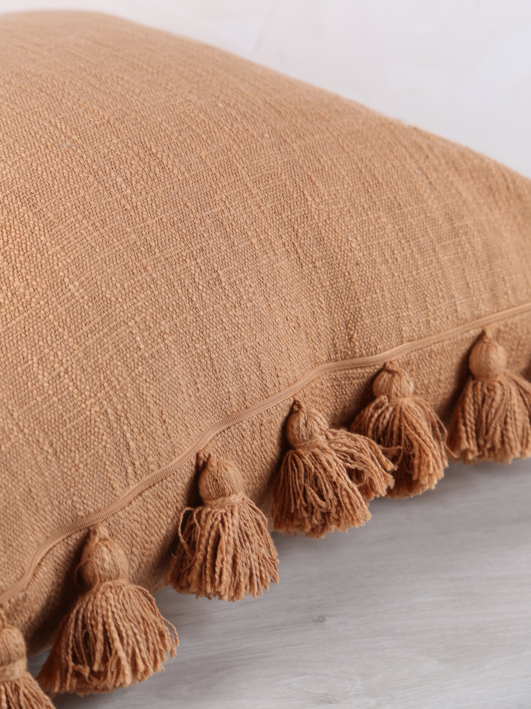 Brown Sugar Cushion With Tassels