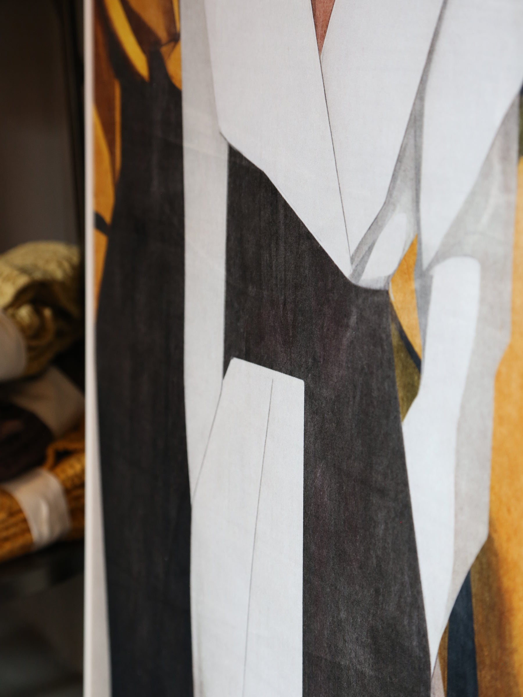 Lurae Velvet Textured Figures Canvas - Warm Tones - 120 x 80cm