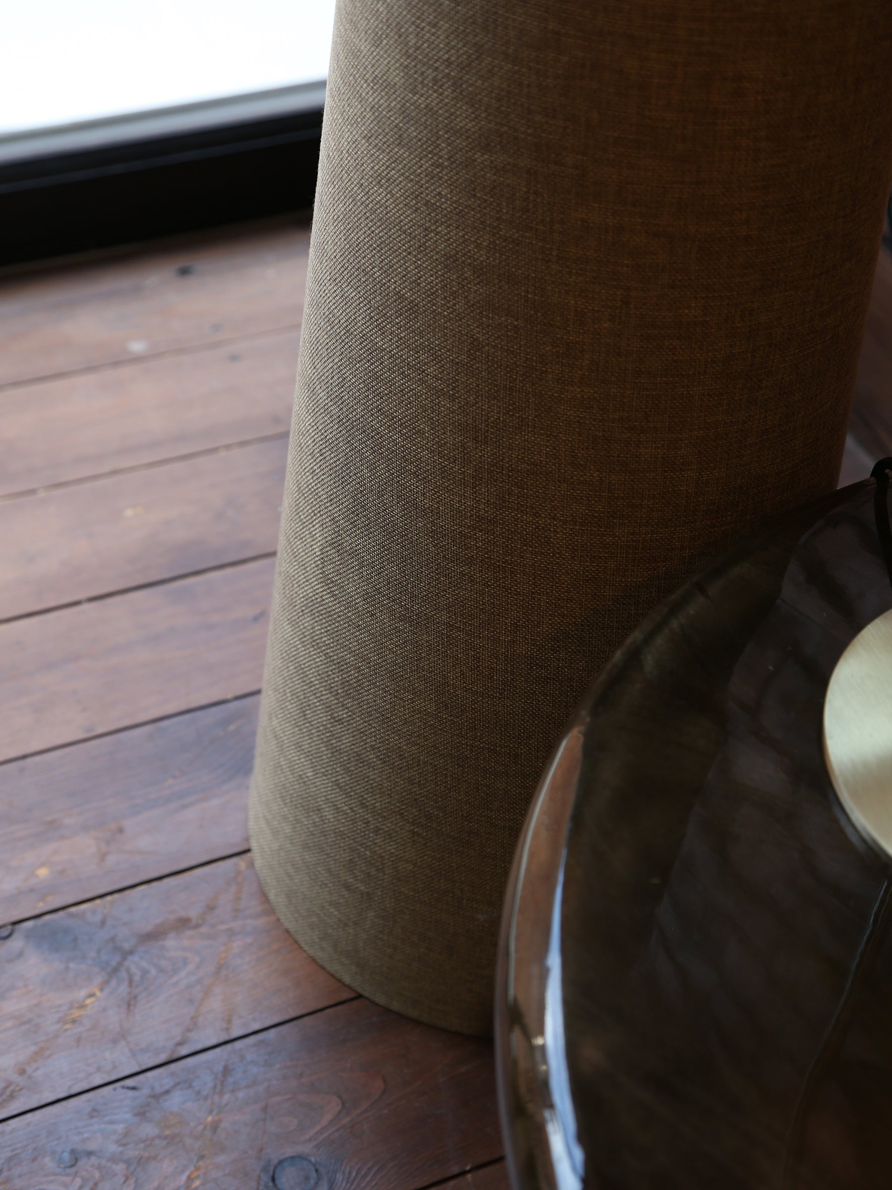 Iris Linen Floor Lamp - Olive Green