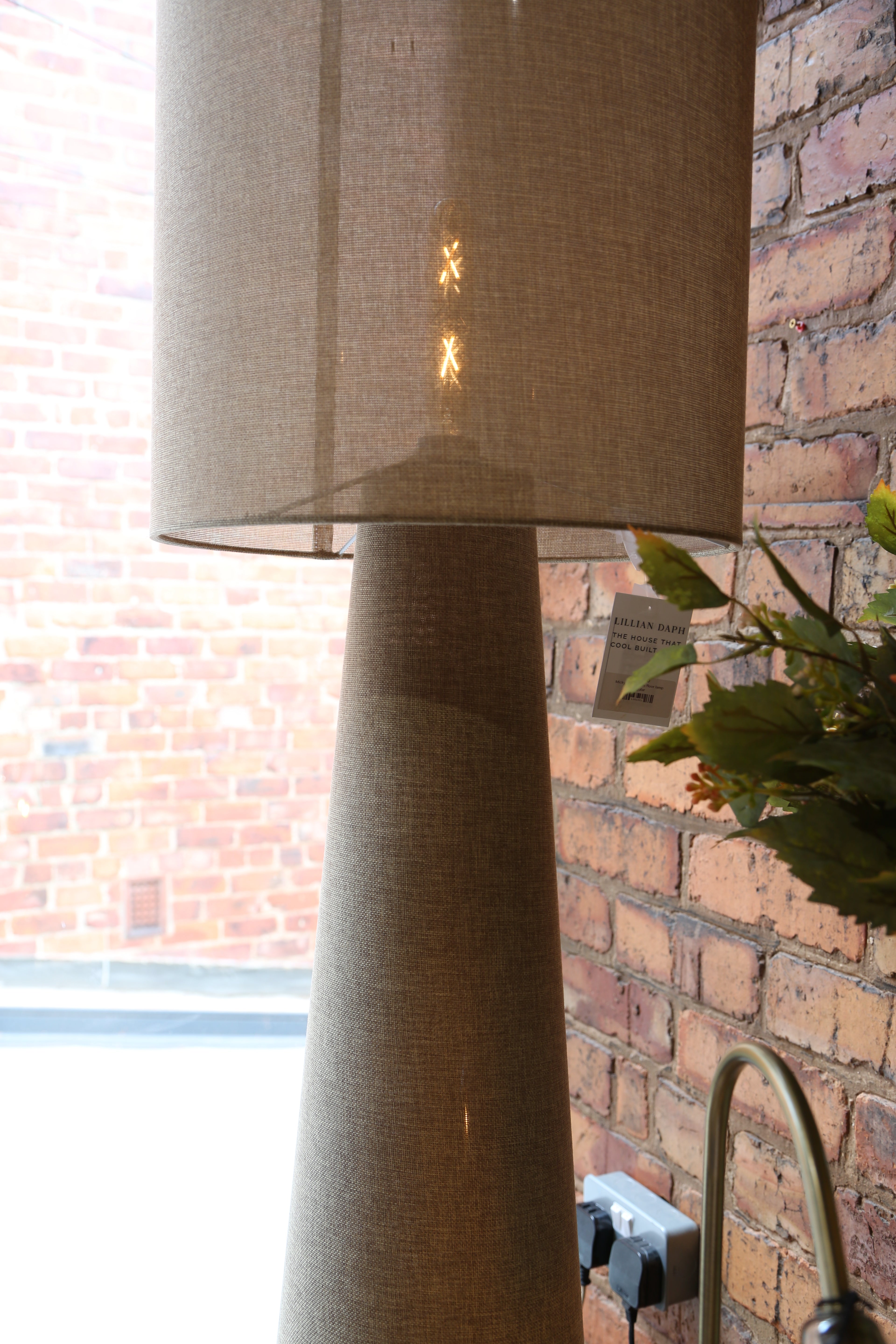 Iris Linen Floor Lamp - Olive Green