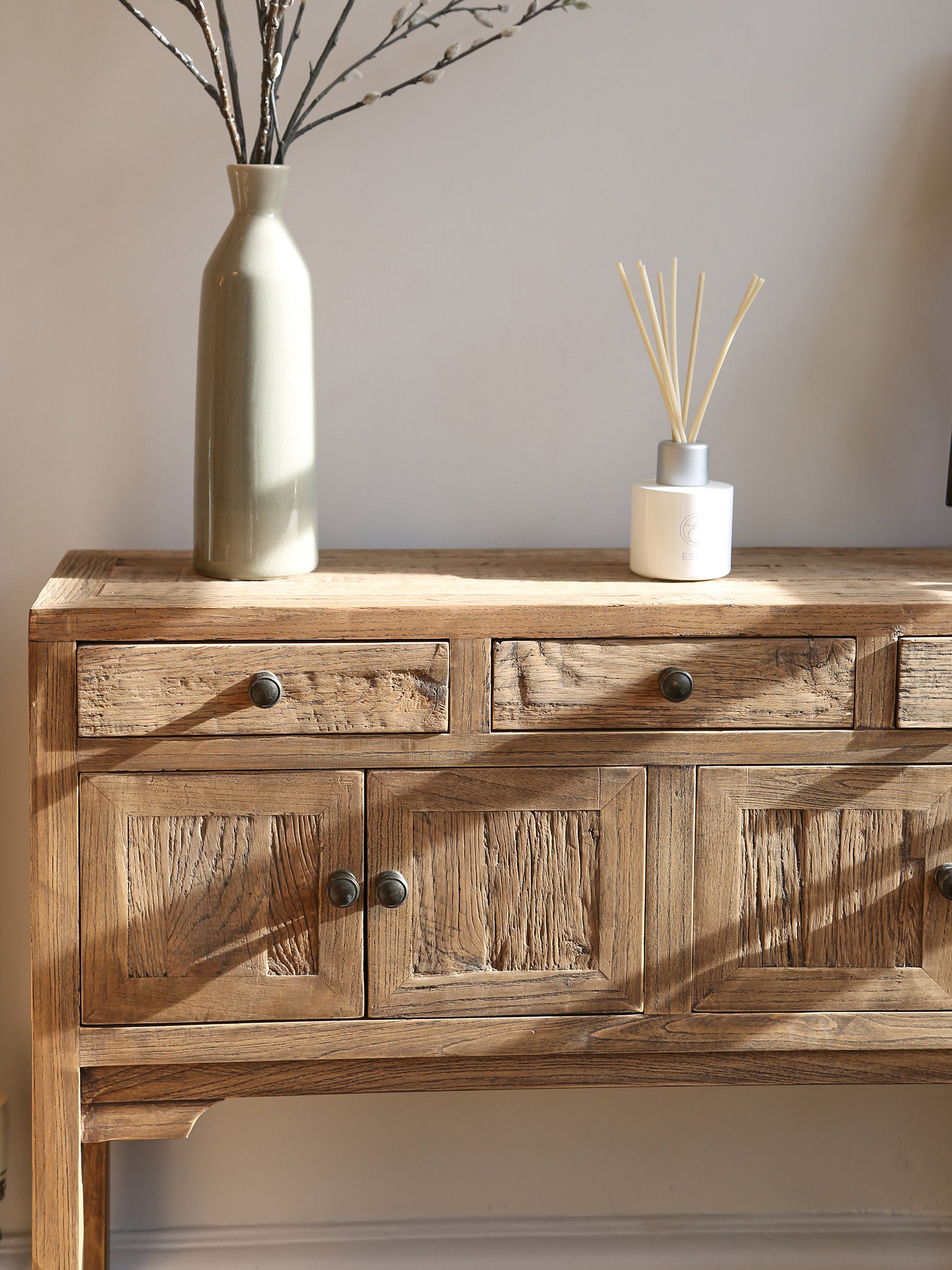 Reclaimed Textured Console Table - Natural Oak - Pre Order - Available From June