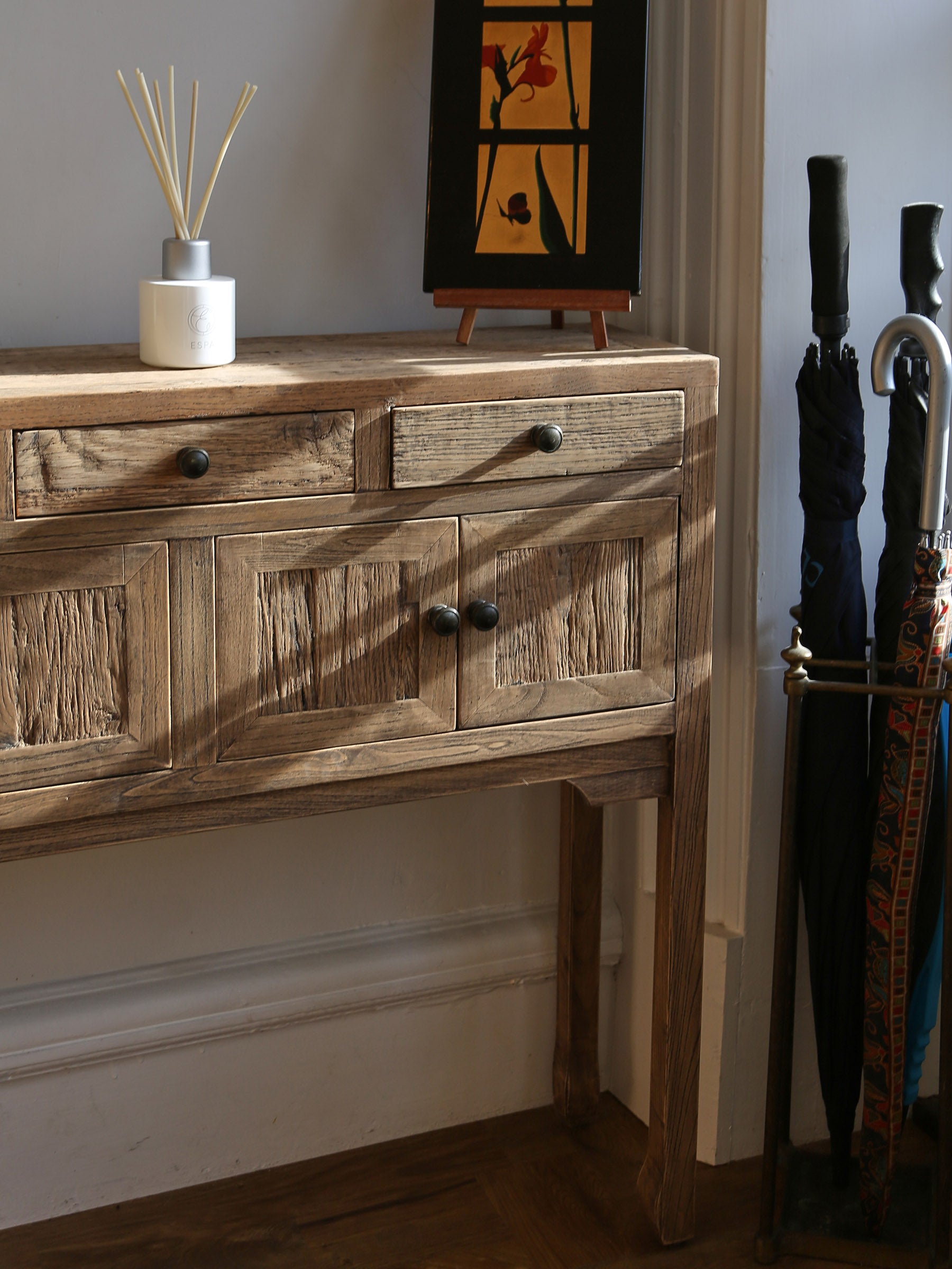 Reclaimed Textured Console Table - Natural Oak - Pre Order - Available From June
