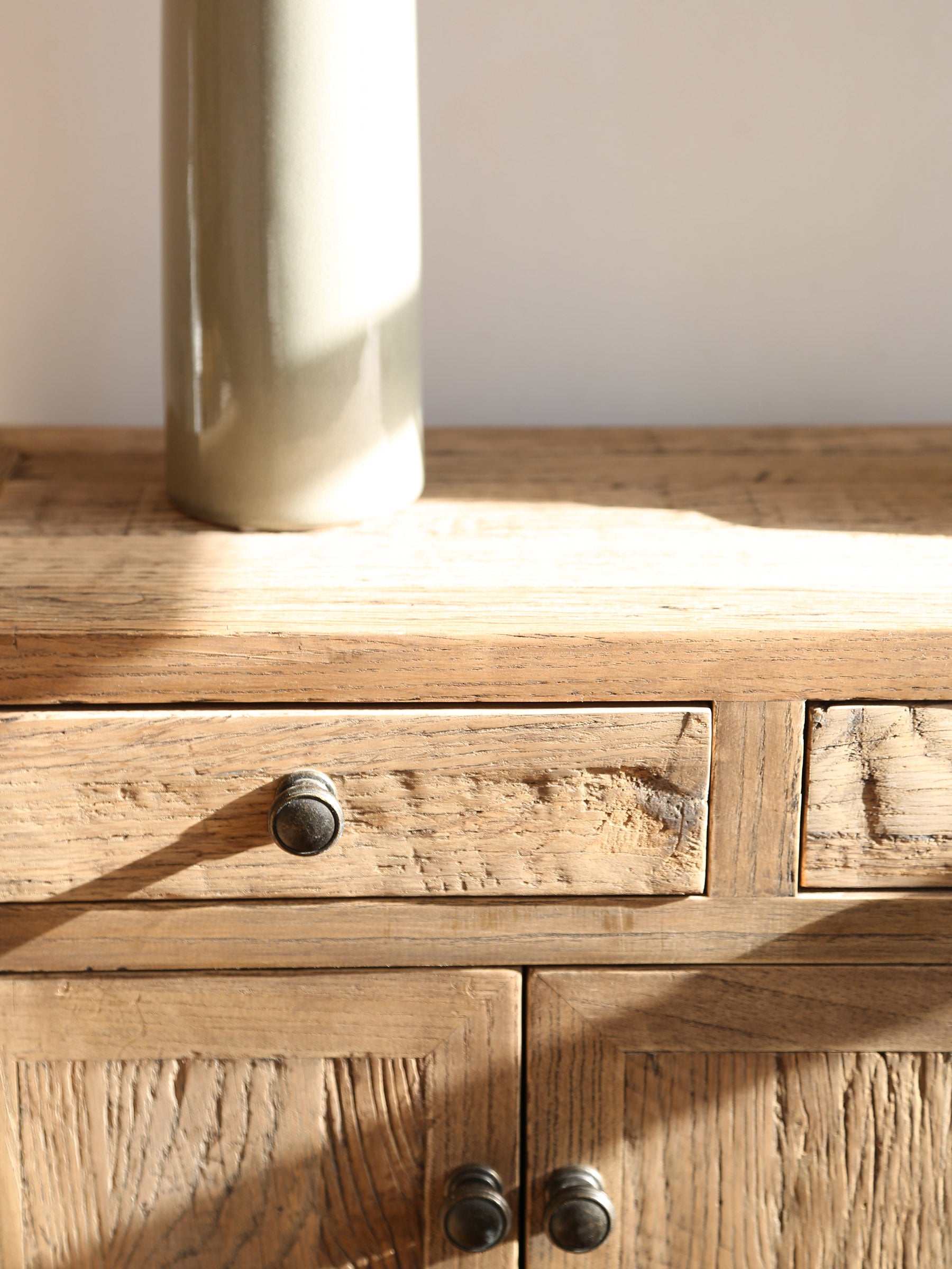 Reclaimed Textured Console Table - Natural Oak - Pre Order - Available From June