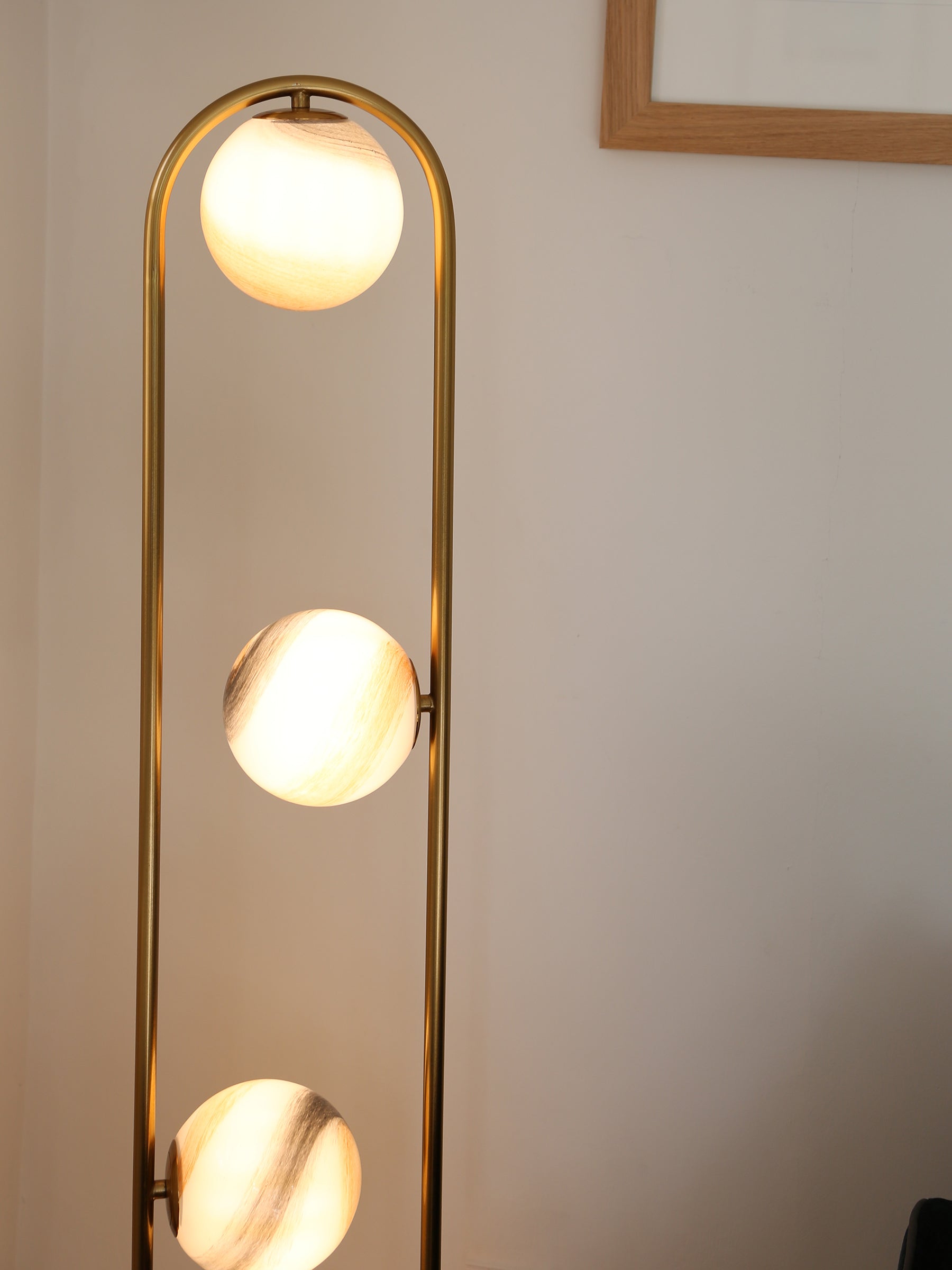 Atacama Glass Ball Lamp - Brass Detailing