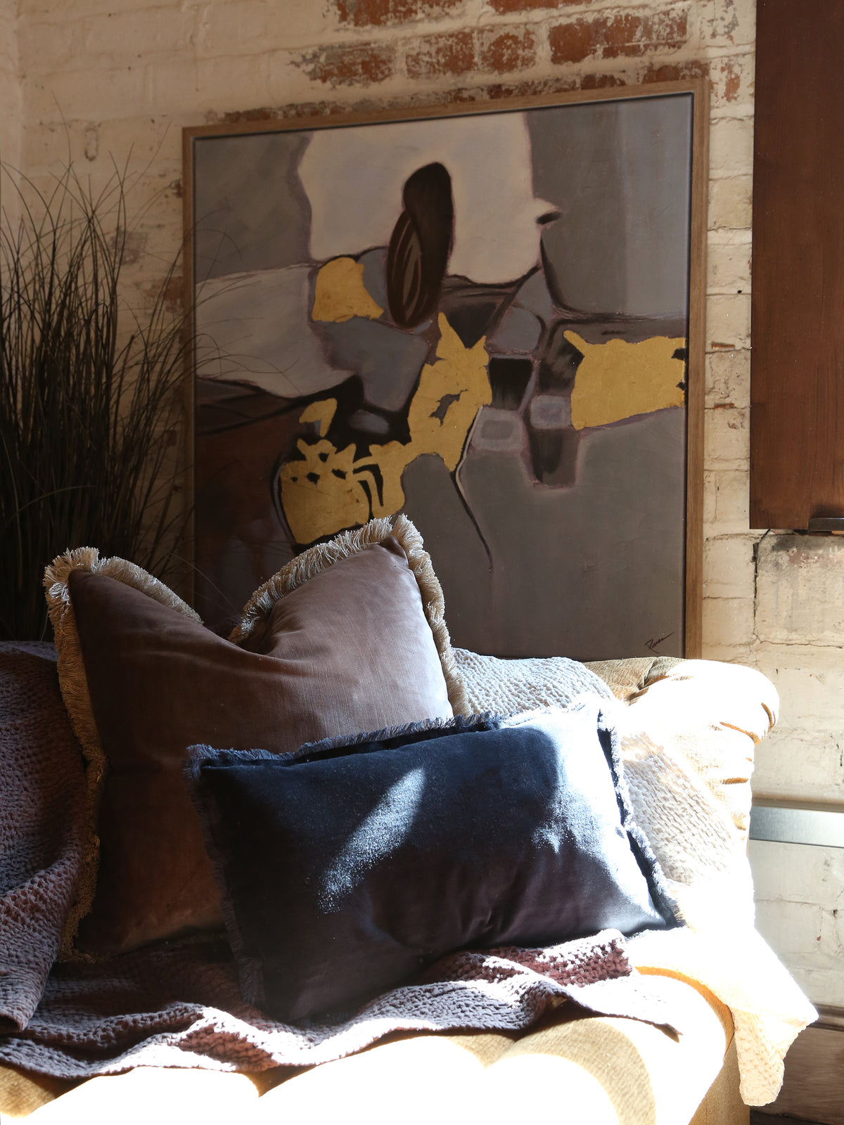 Winslow Wall Art Canvas - Hand painted Details