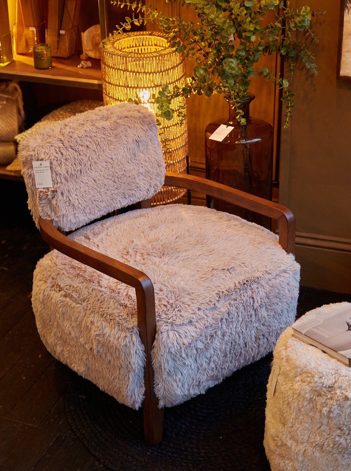 Faux Fur & Ash Arm Chair