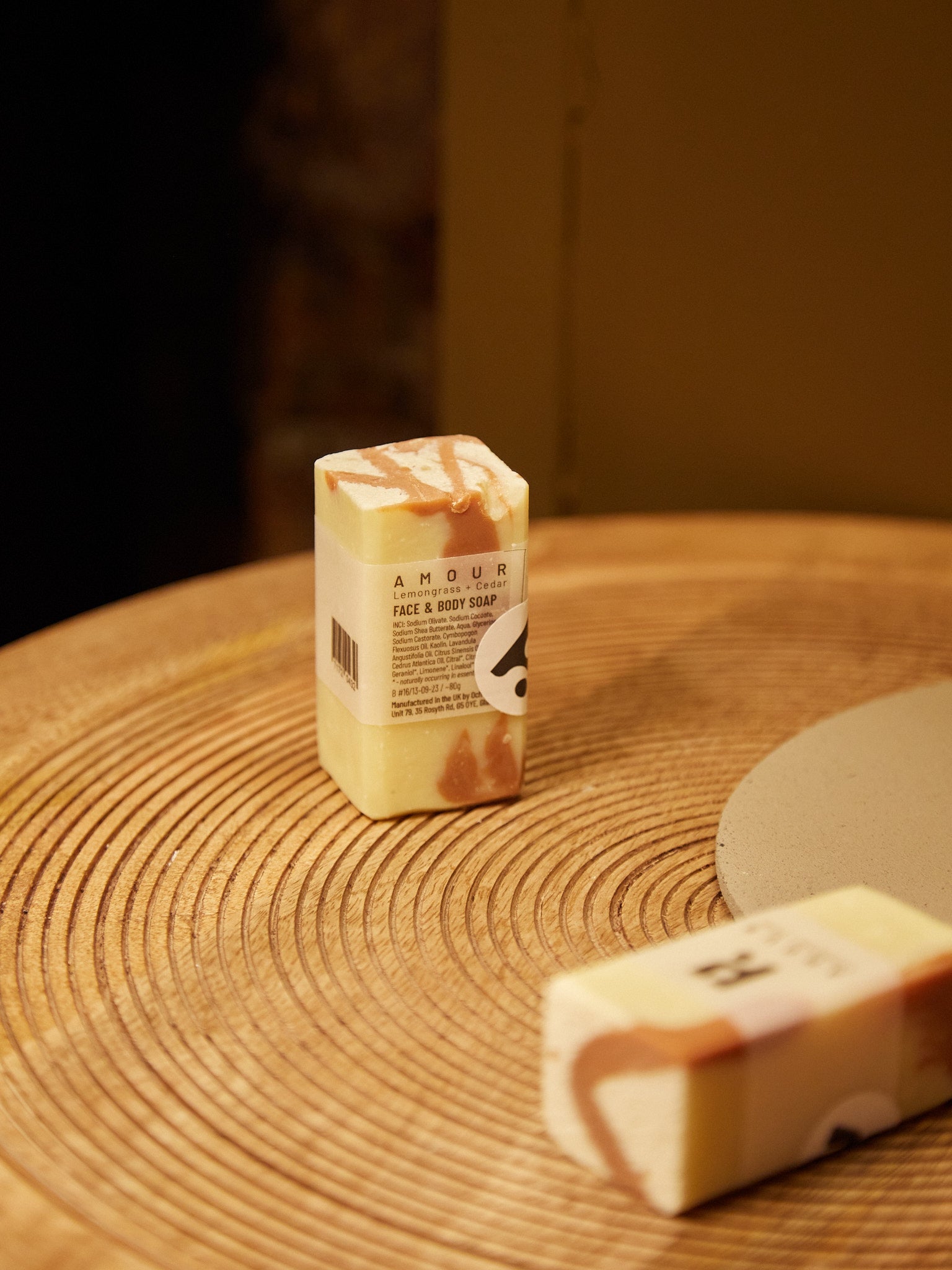 Amour Vegan 80g/160g Soap - Lemongrass & Cedarwood