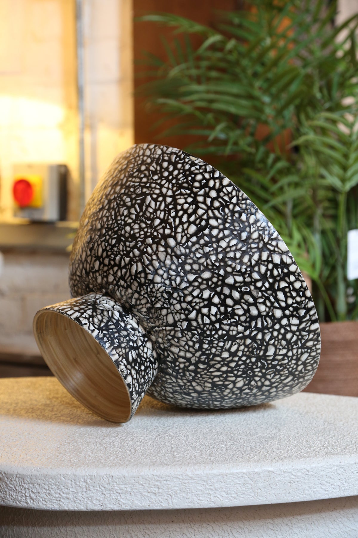 Gracio Bamboo Decorative Bowl - Speckled Pattern - 2 Sizes Available