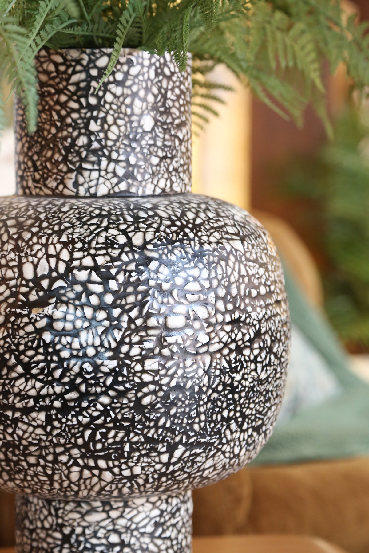 Girona Bamboo Speckled Vase - Tonal, Black - 30x45 cm