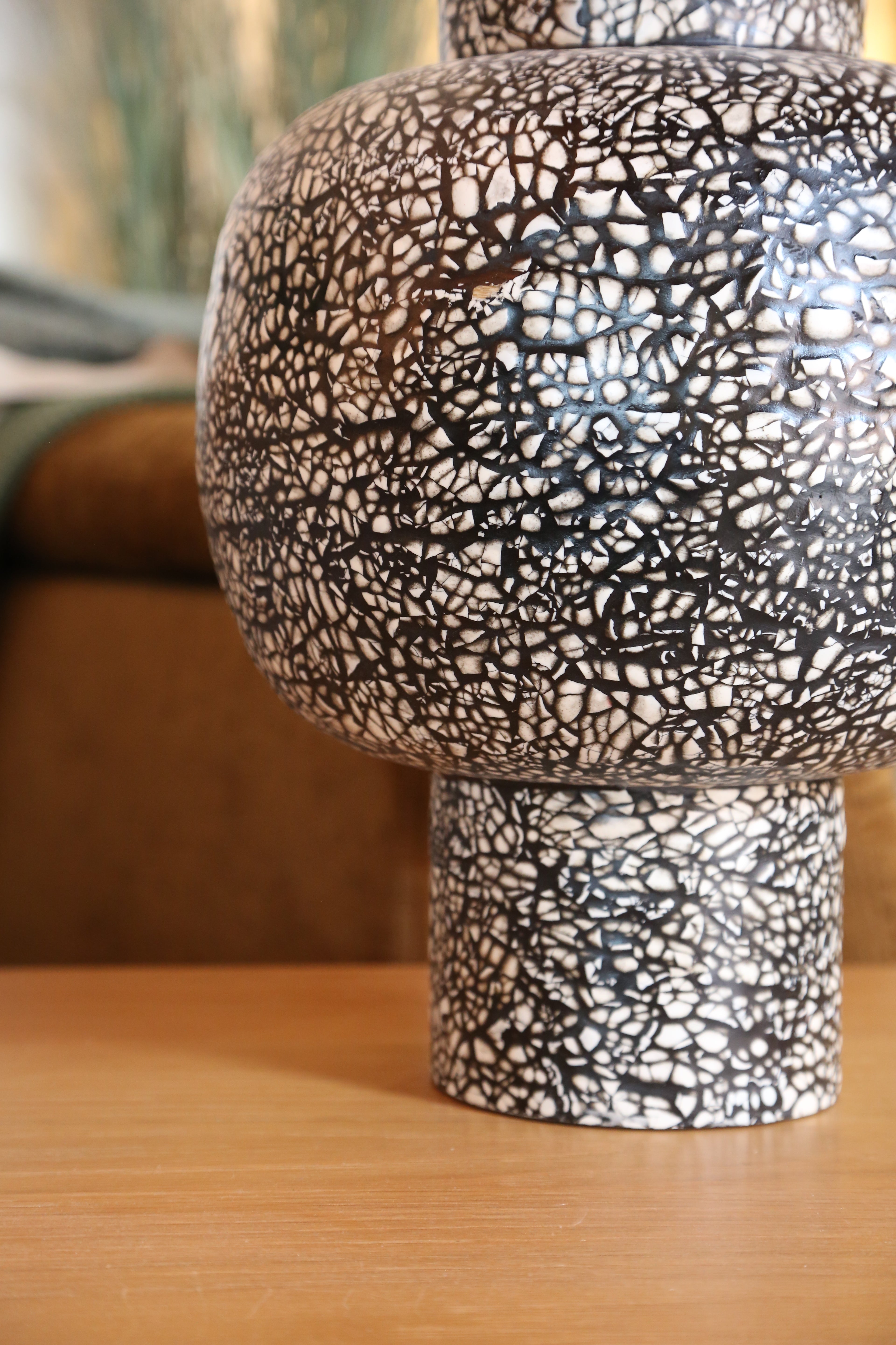 Girona Bamboo Speckled Vase - Tonal, Black - 30x45 cm