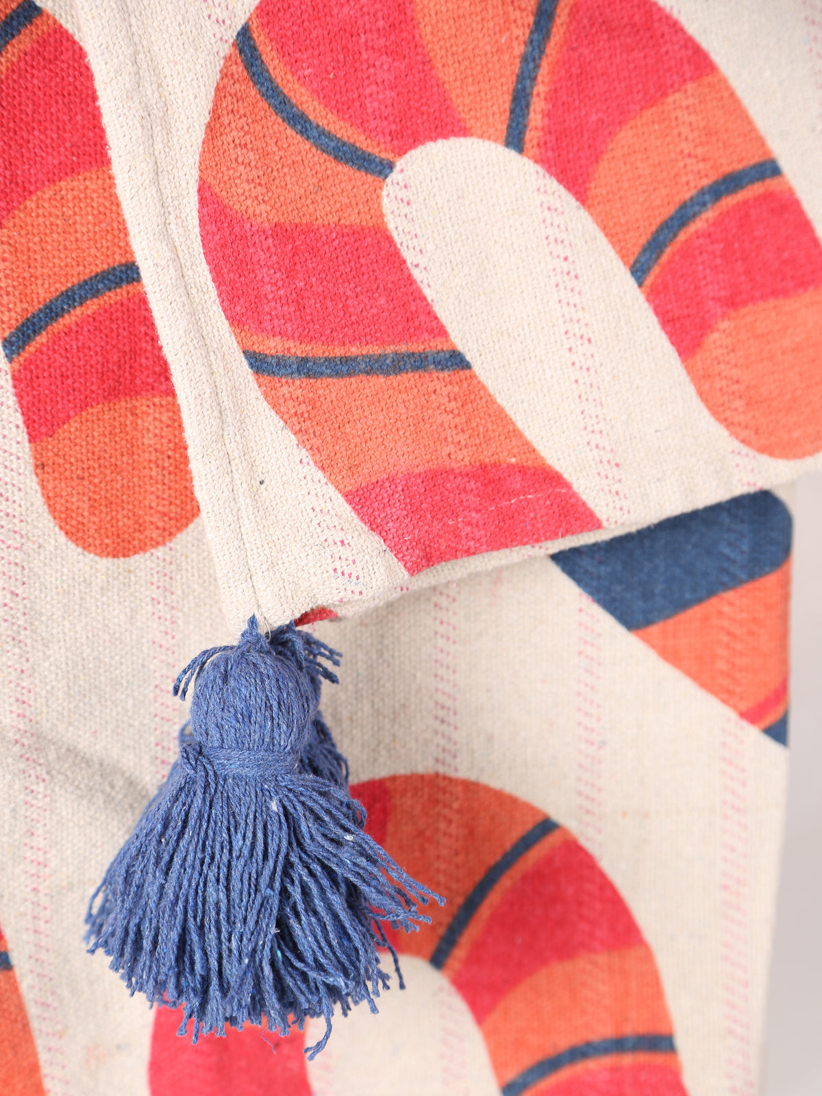 Candice Throw - Patterned - Recycled Cotton - Candy Canes