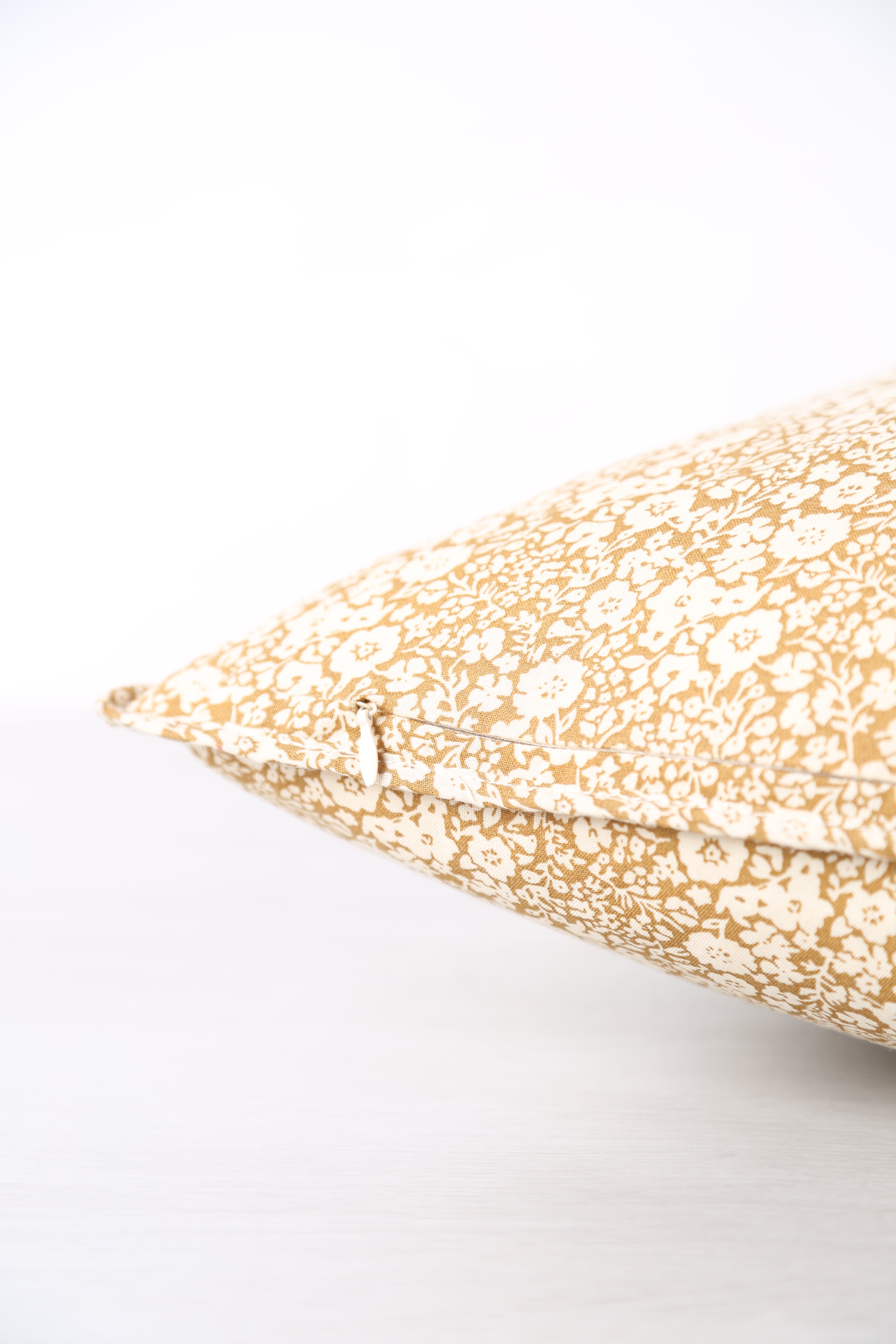 Rua Block Print Inspired Cushion - Caramel, Ochre