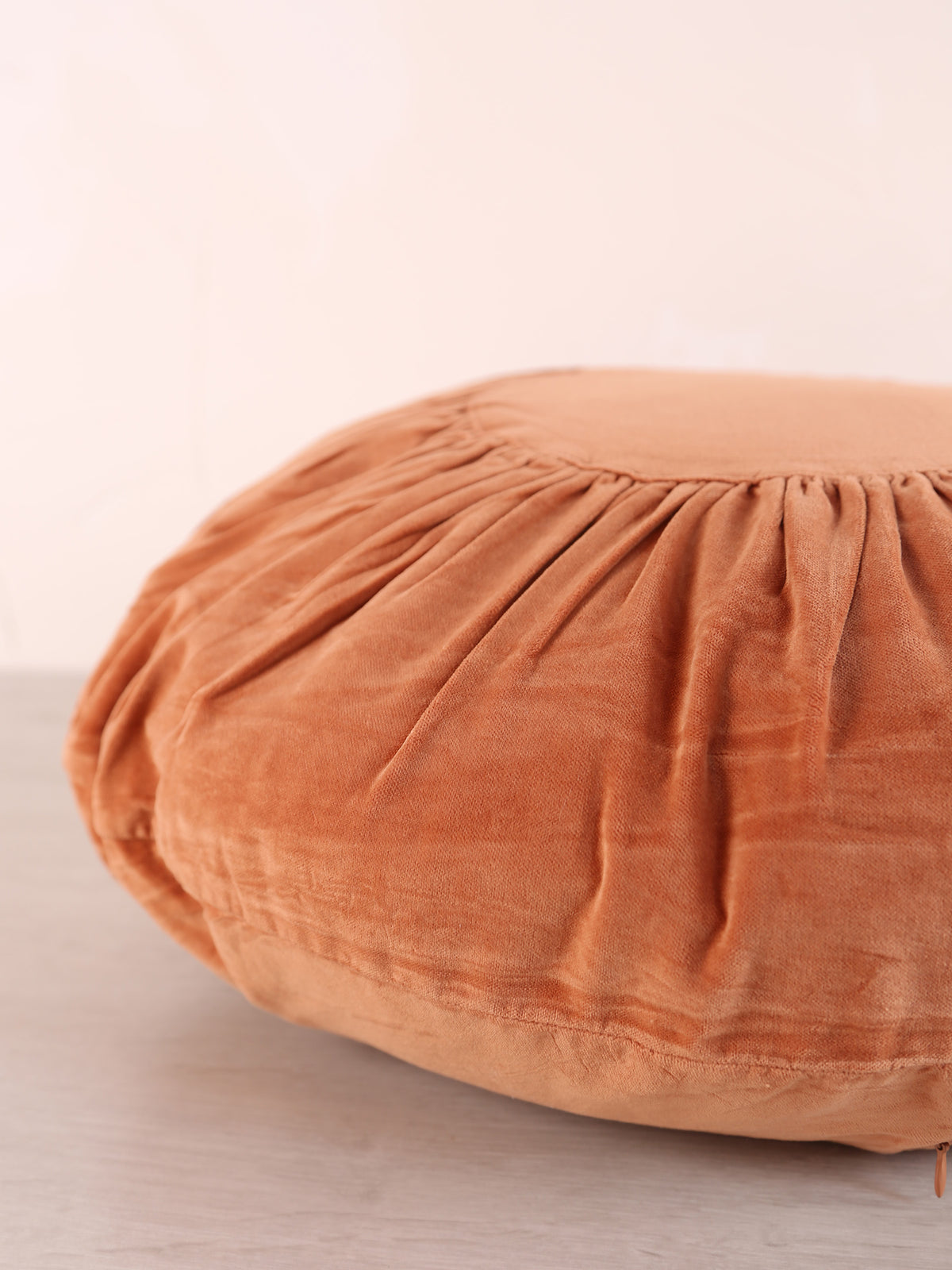 Round Velvet Cushion - Peach, Rose