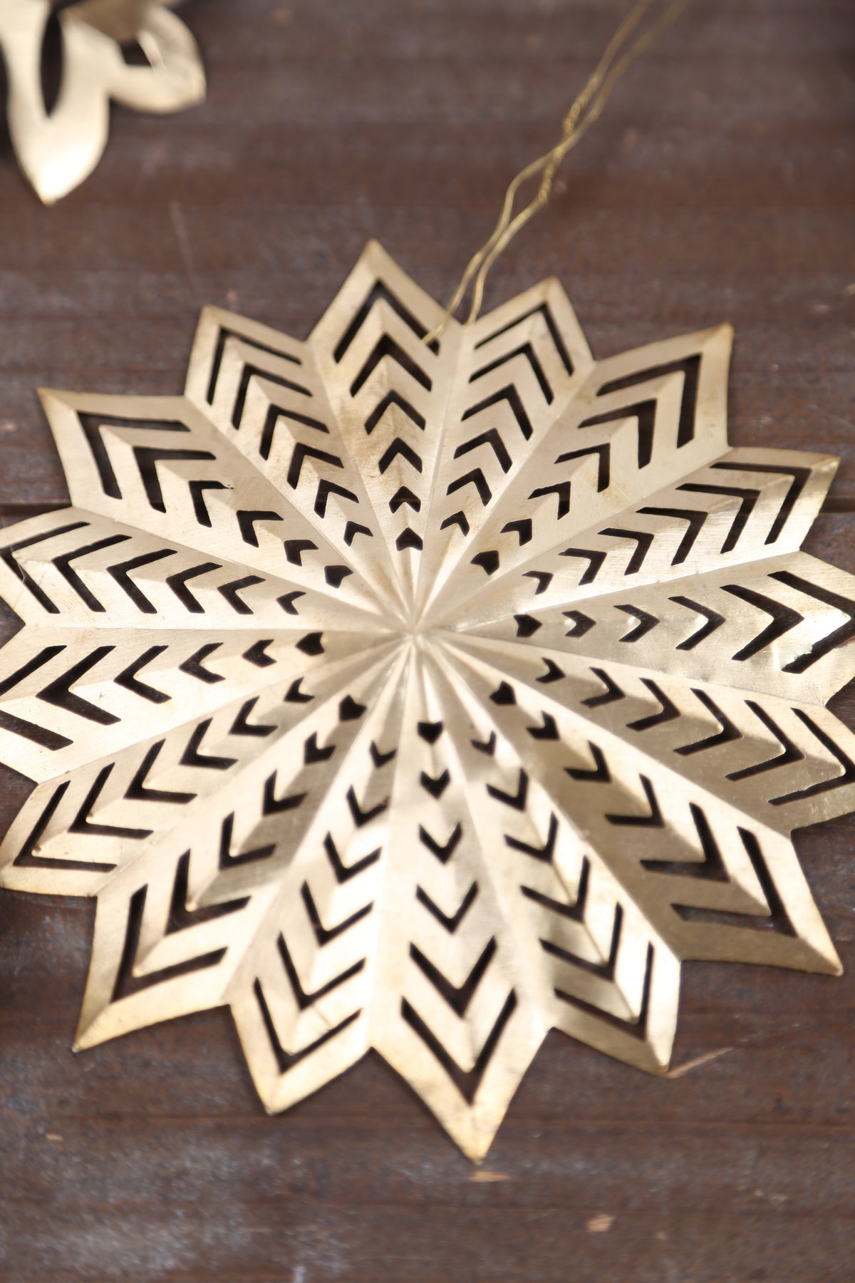 Hanging Brass Snowflakes - Set Of 3