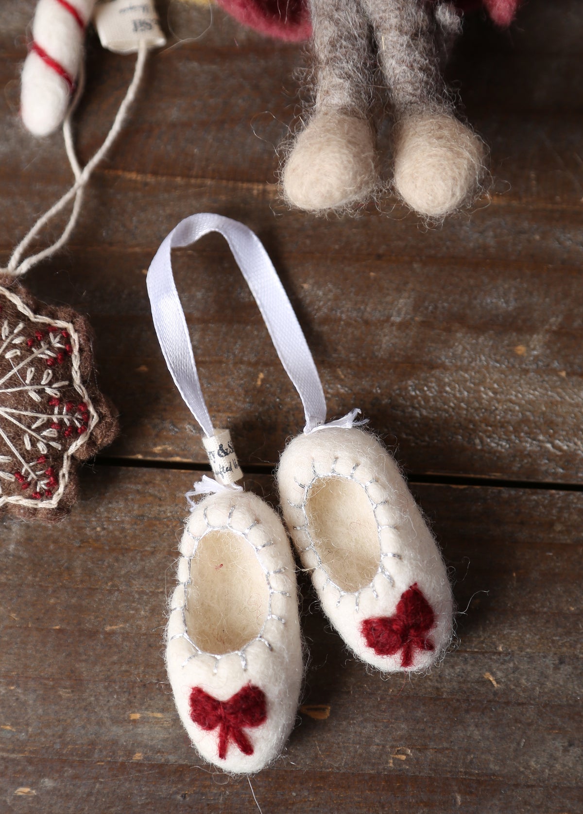 Nordic Gingerbread - Set of 2 - Handcrafted Felt Hanging Decorations