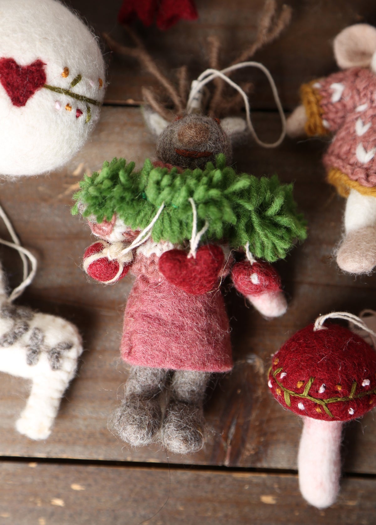 Frosted Forest Bundle - Handcrafted Felt Hanging Decorations