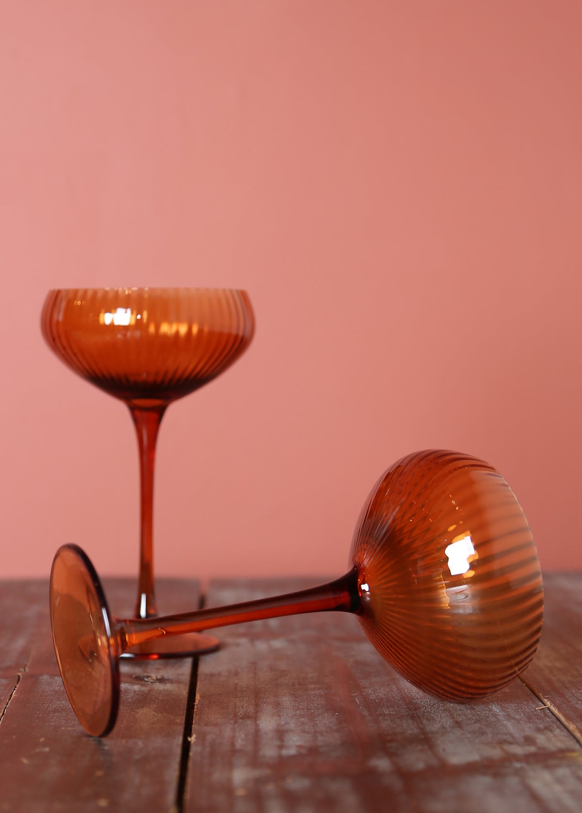 Lou Coupe Glasses - Set of 2 - Amber