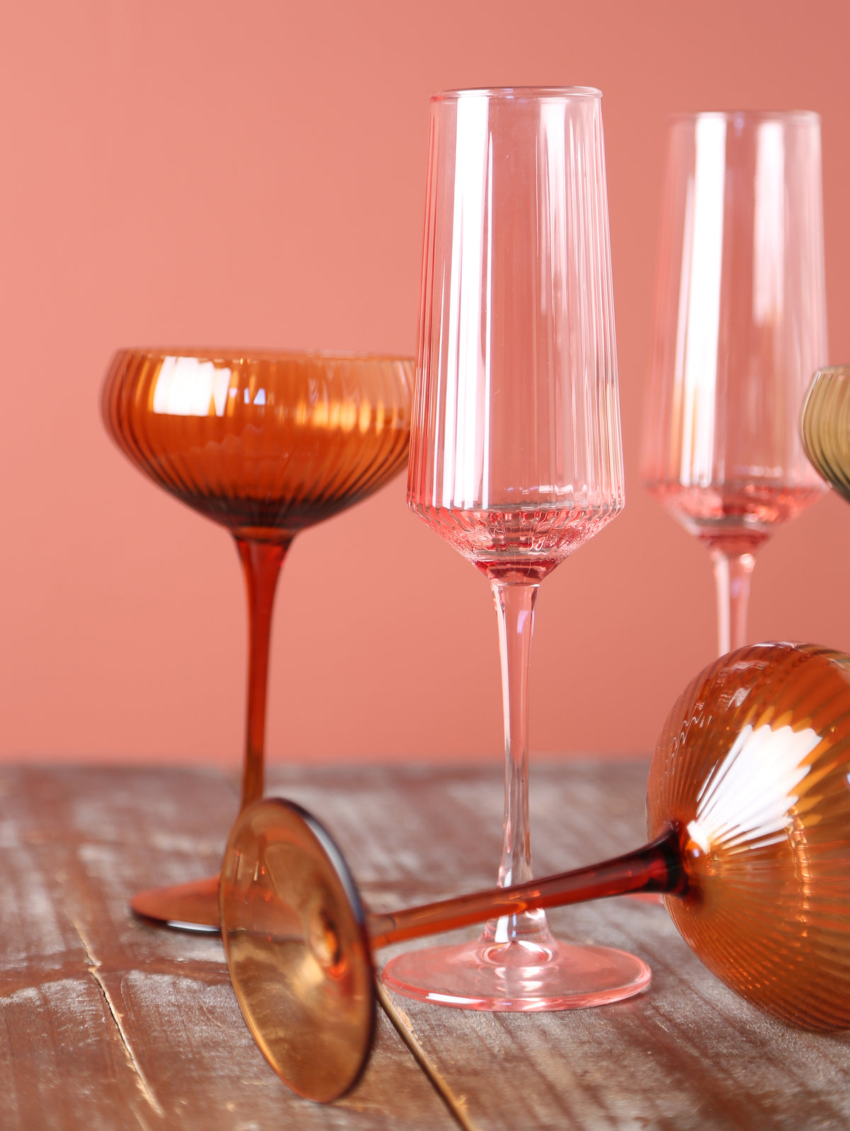 Lou Coupe Glasses - Set of 2 - Amber