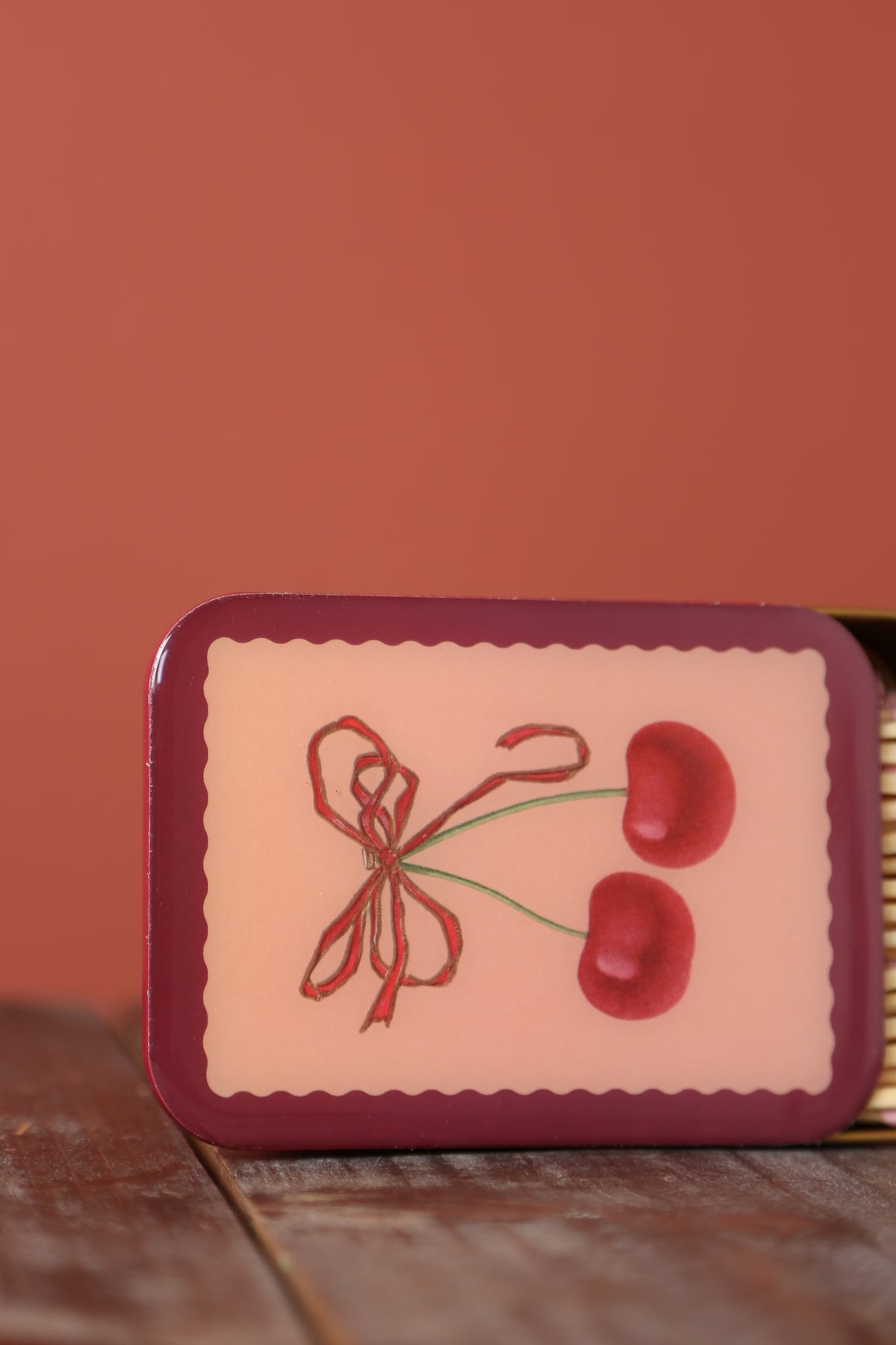 Matches in Enamel Tin - Cherries