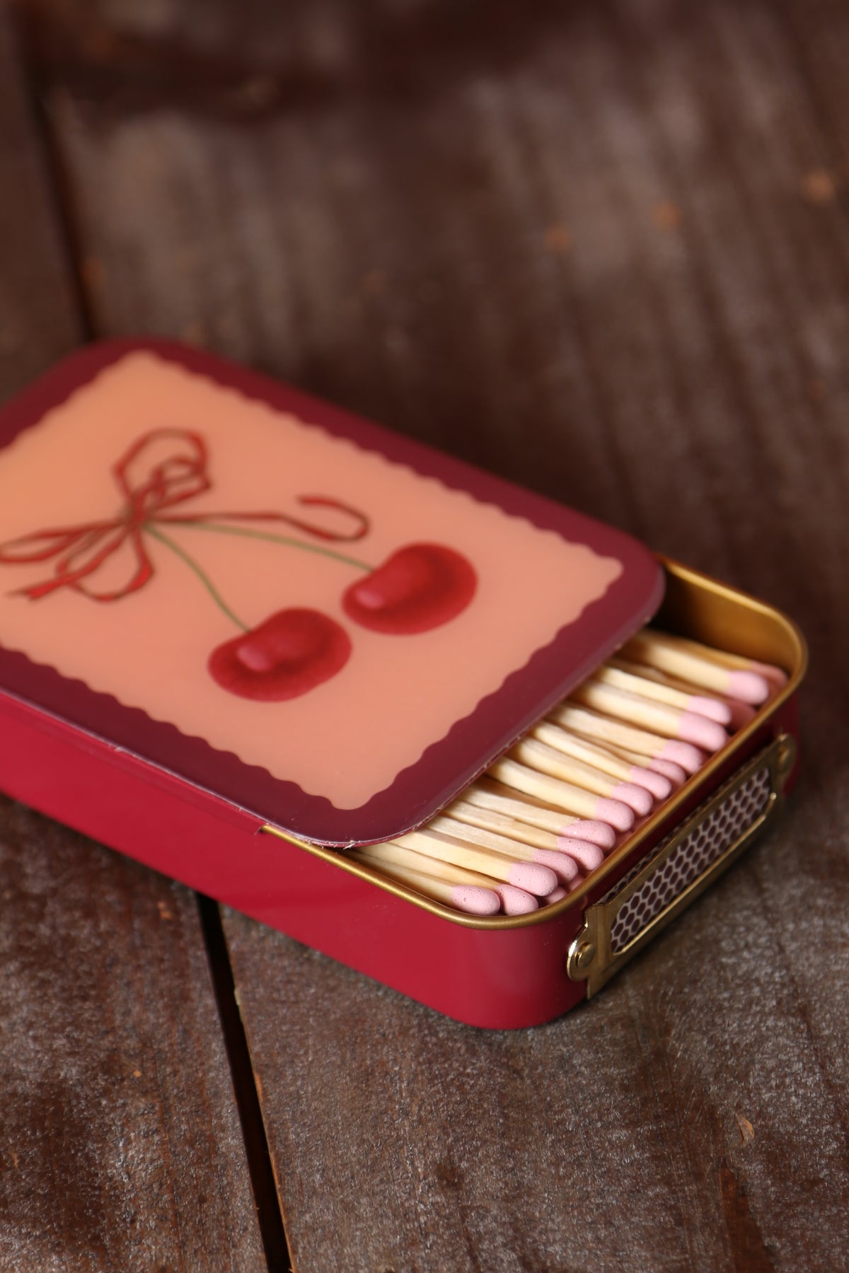 Matches in Enamel Tin - Cherries