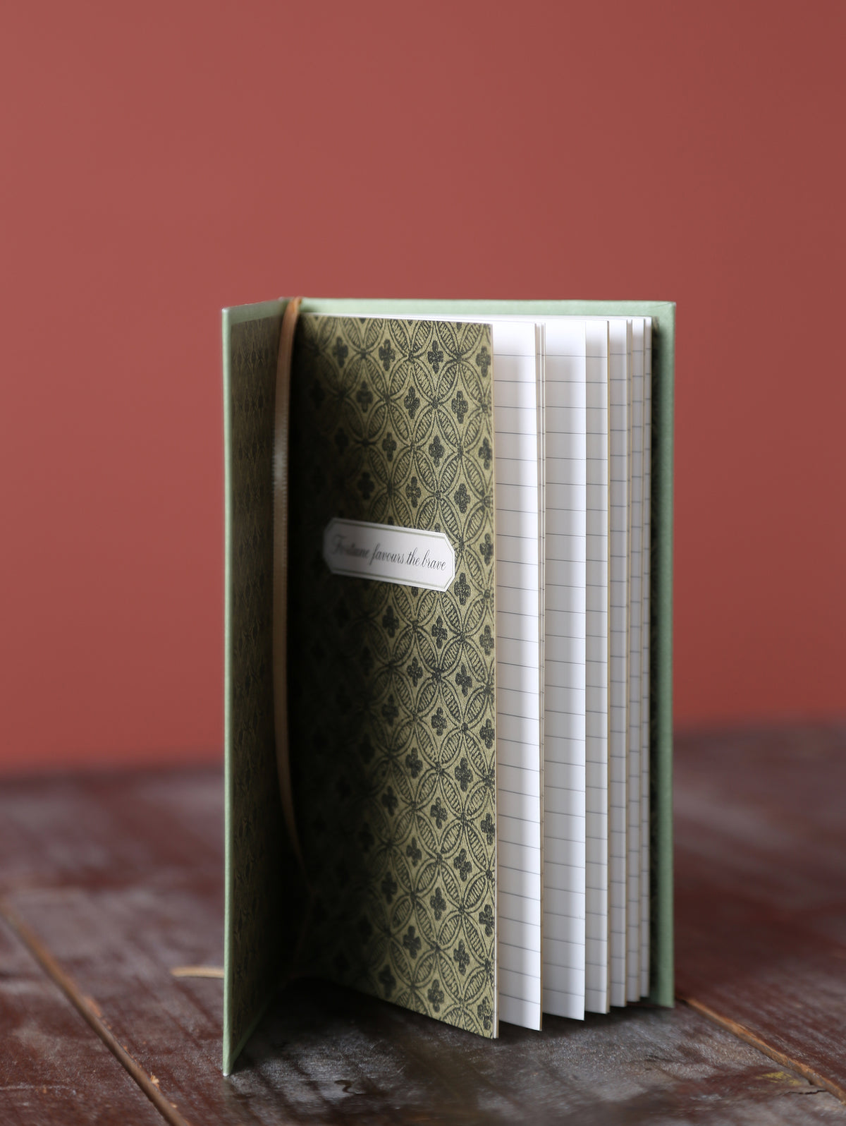 Slim Lined, Inspirational Quote Notebook- Green