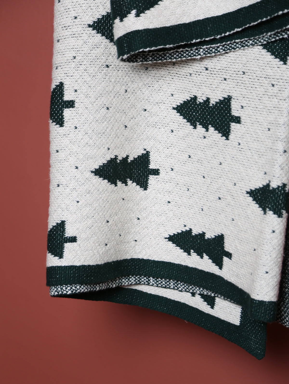 Festive Fir Knitted Throw