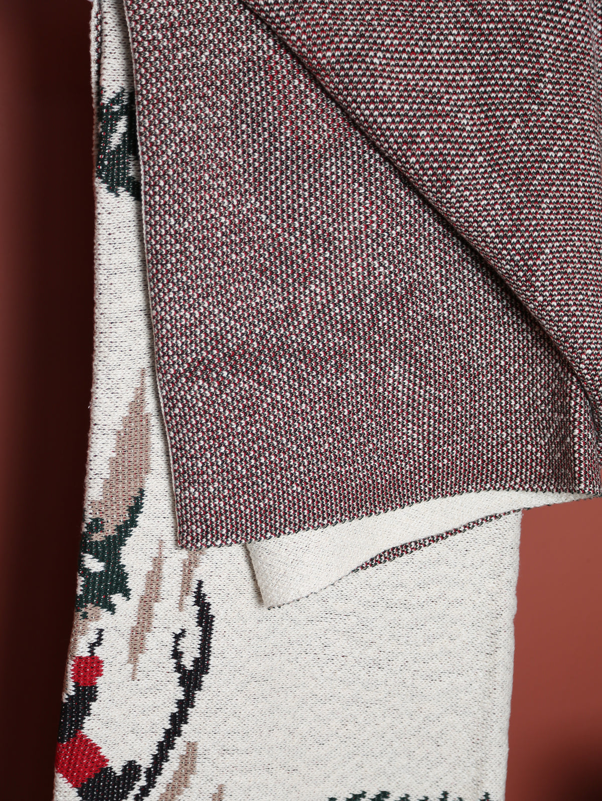 Alpine Skiing Knitted Throw