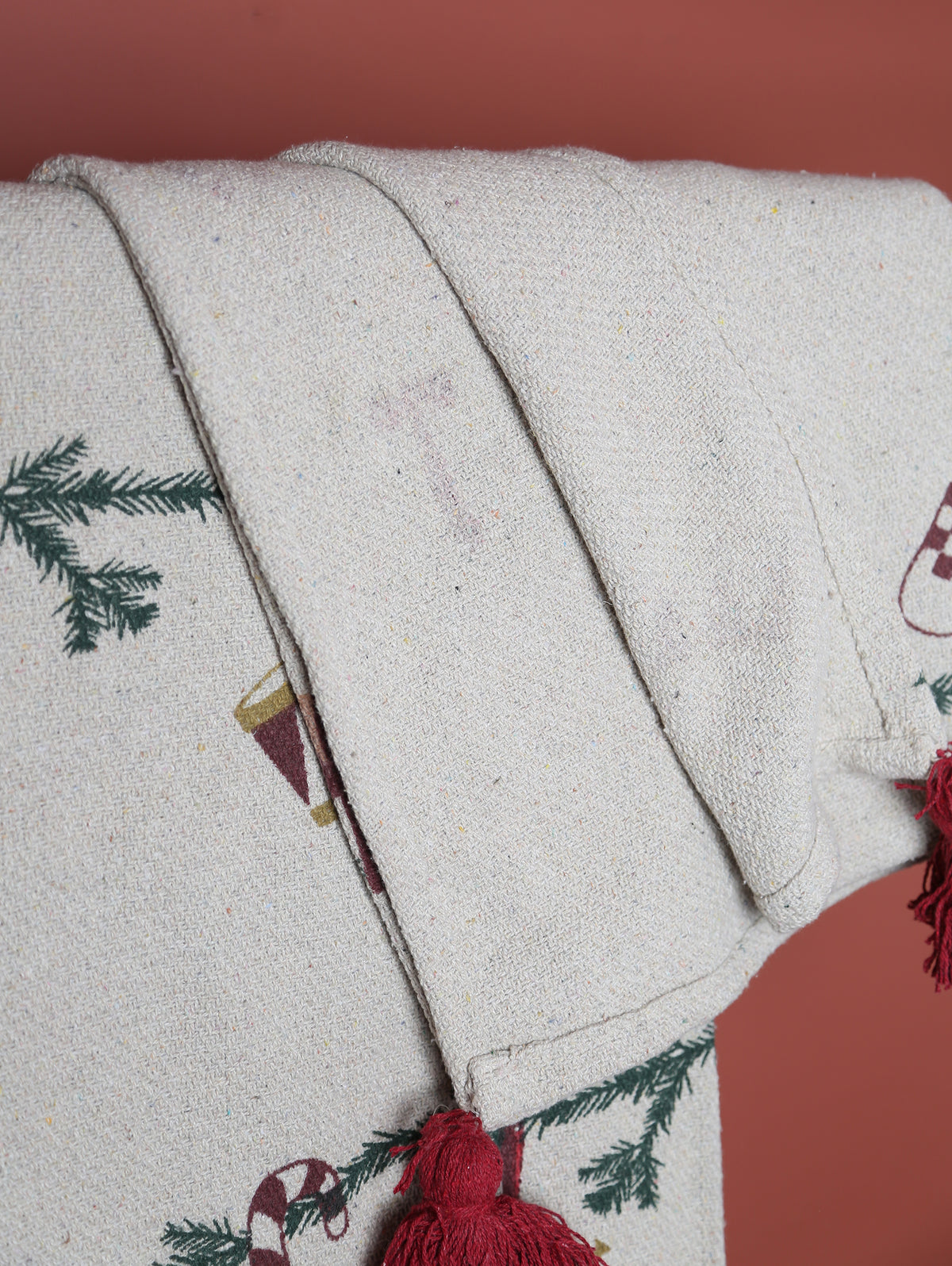 Festive Throw - Patterned - Recycled Cotton - Swag