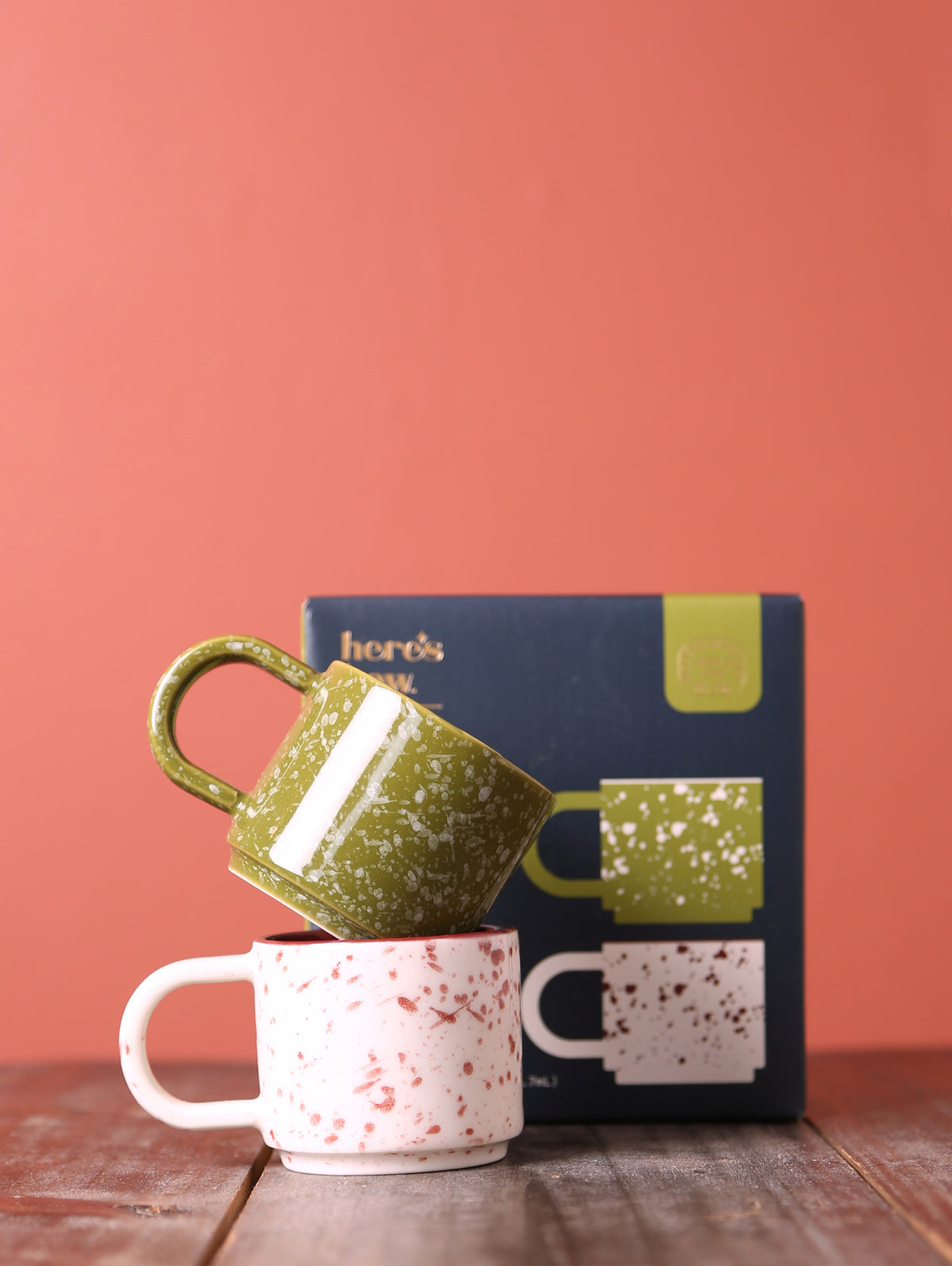 the Simon Espresso Cups - Set of 2 - Cream, Olive