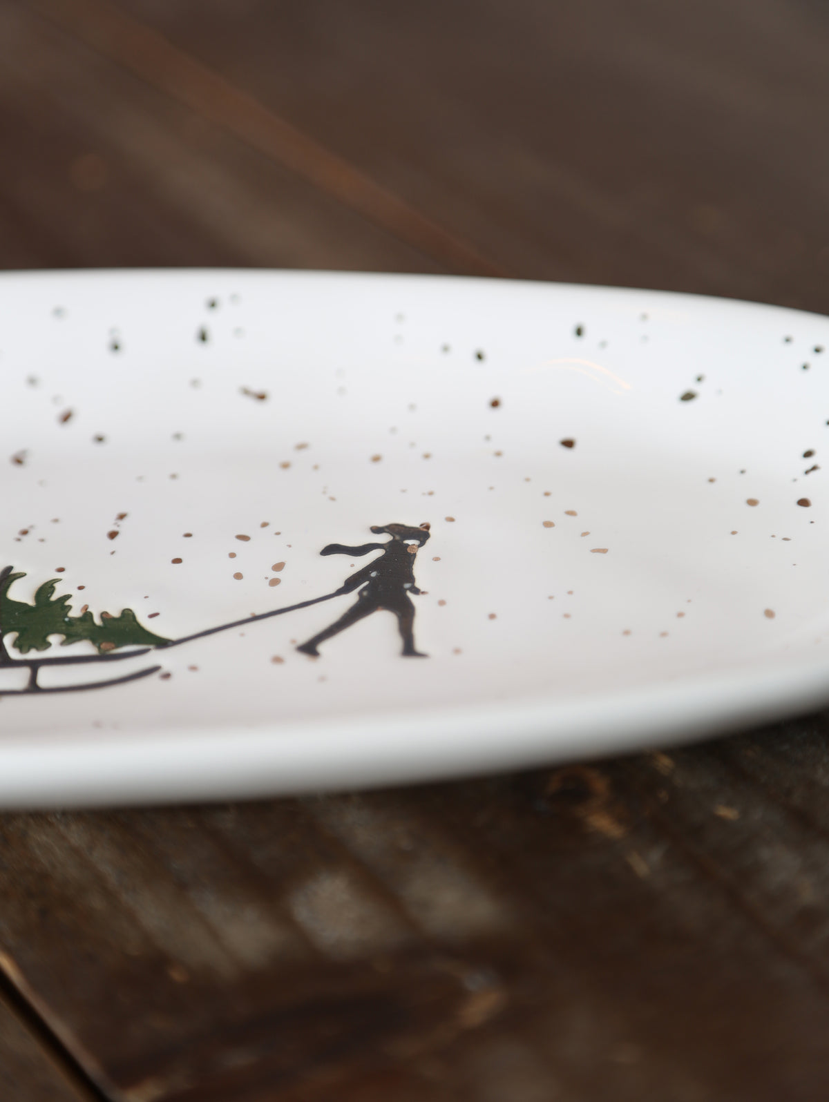 Snowy Skiing Small platter