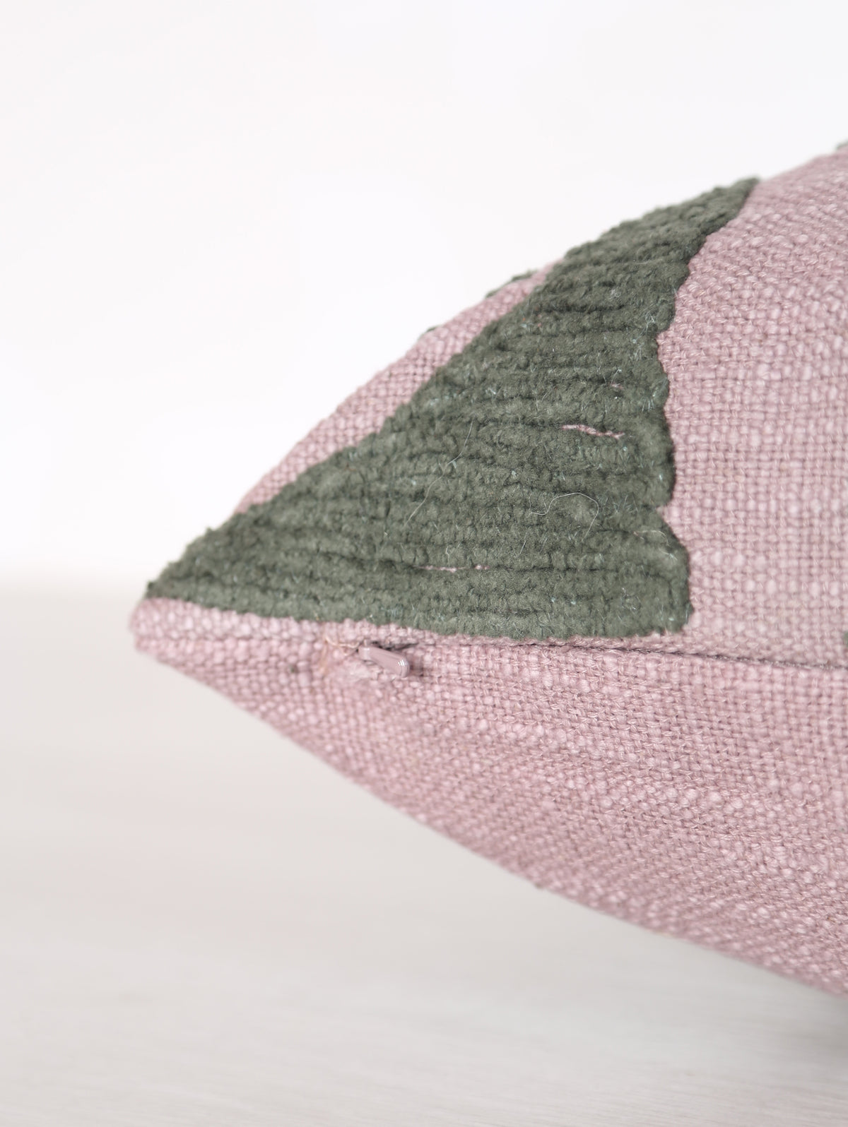 Suzani Embroidered Velvet Cushion - Lilac, Green