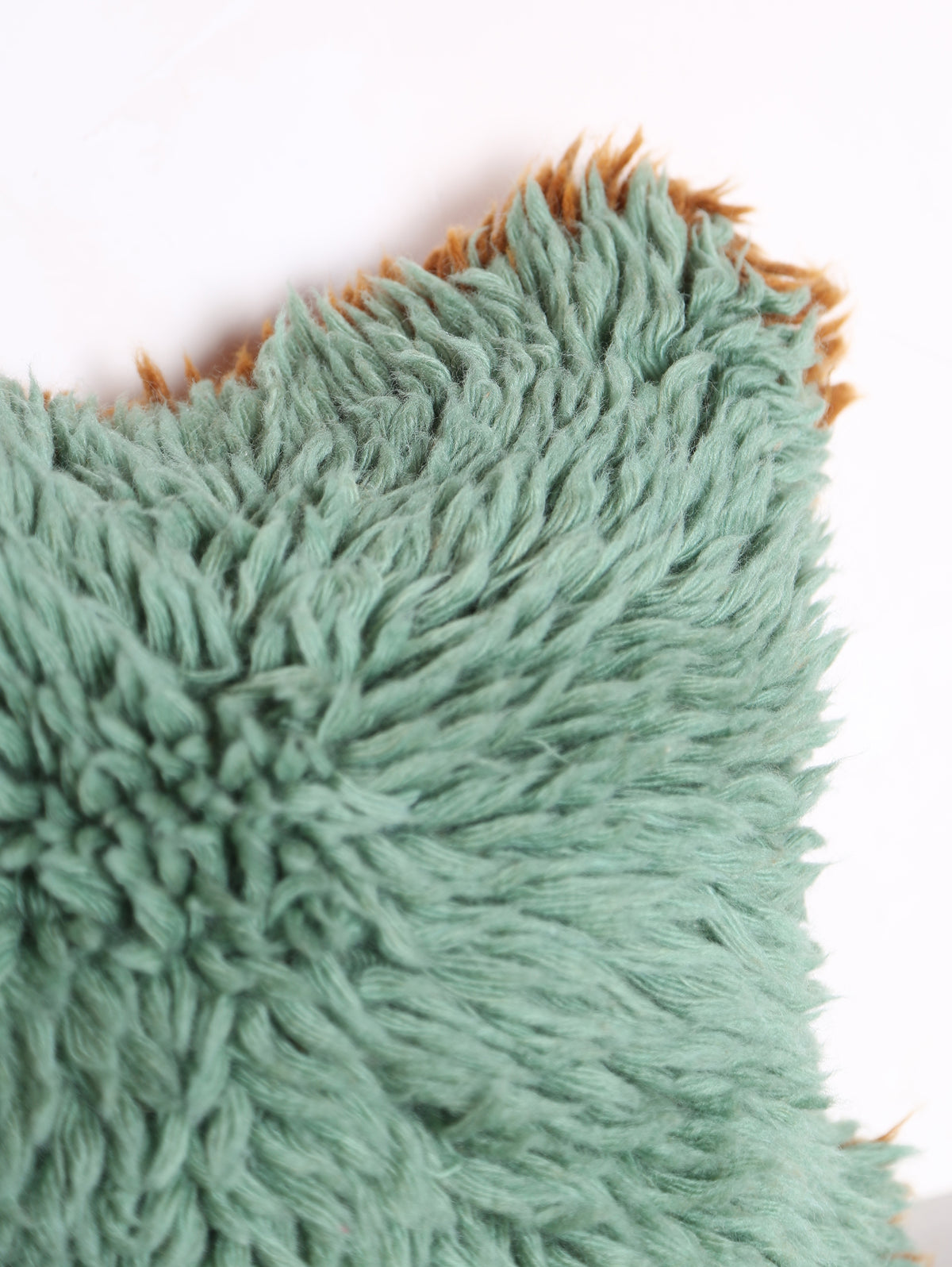 Natural Wool Cushion - Aqua, Caramel