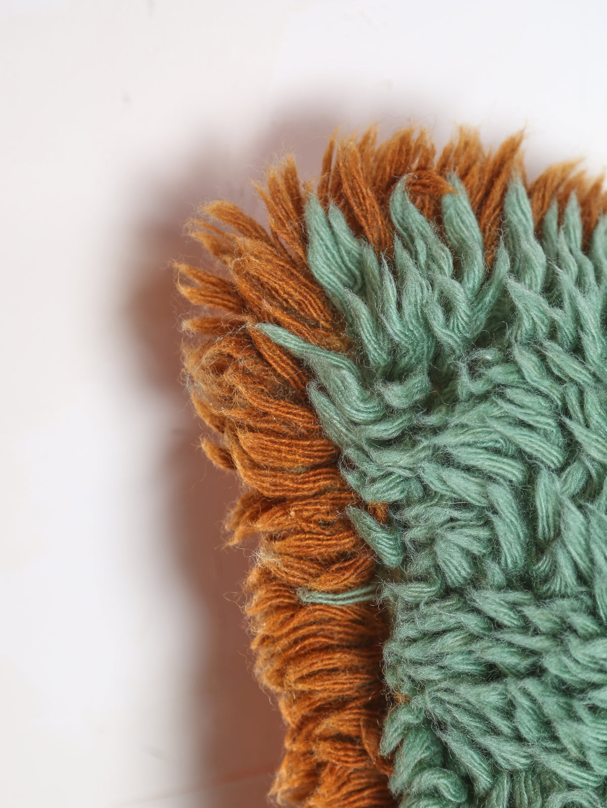 Natural Wool Cushion - Aqua, Caramel