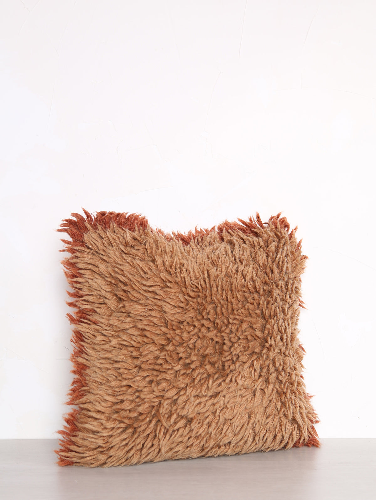 Natural Wool Cushion - Rose, Brick