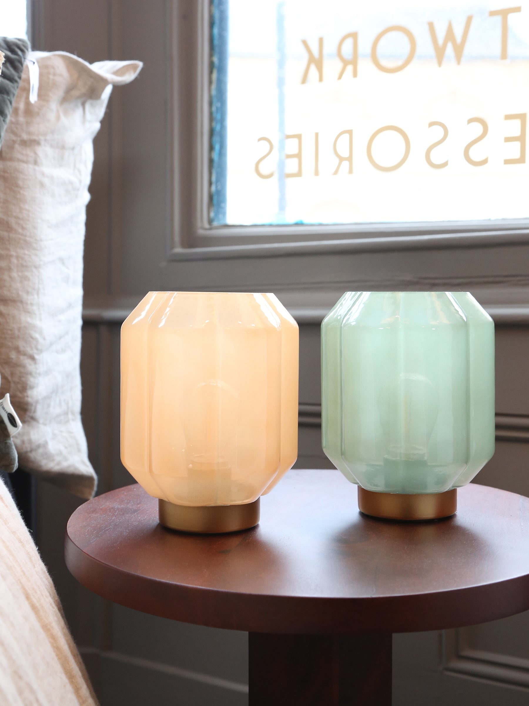 Yvias Table lamp - LED glass - Orange & Gold