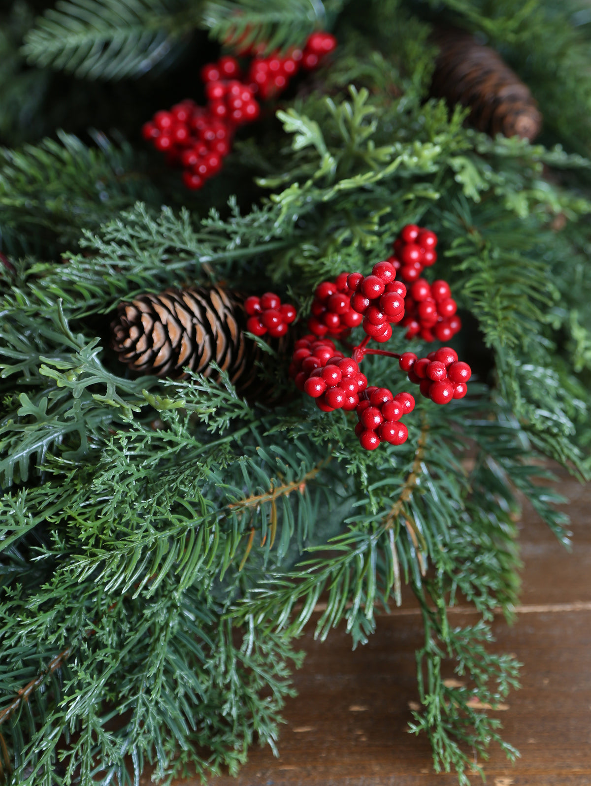 Pine & Berries Clustered Wreath